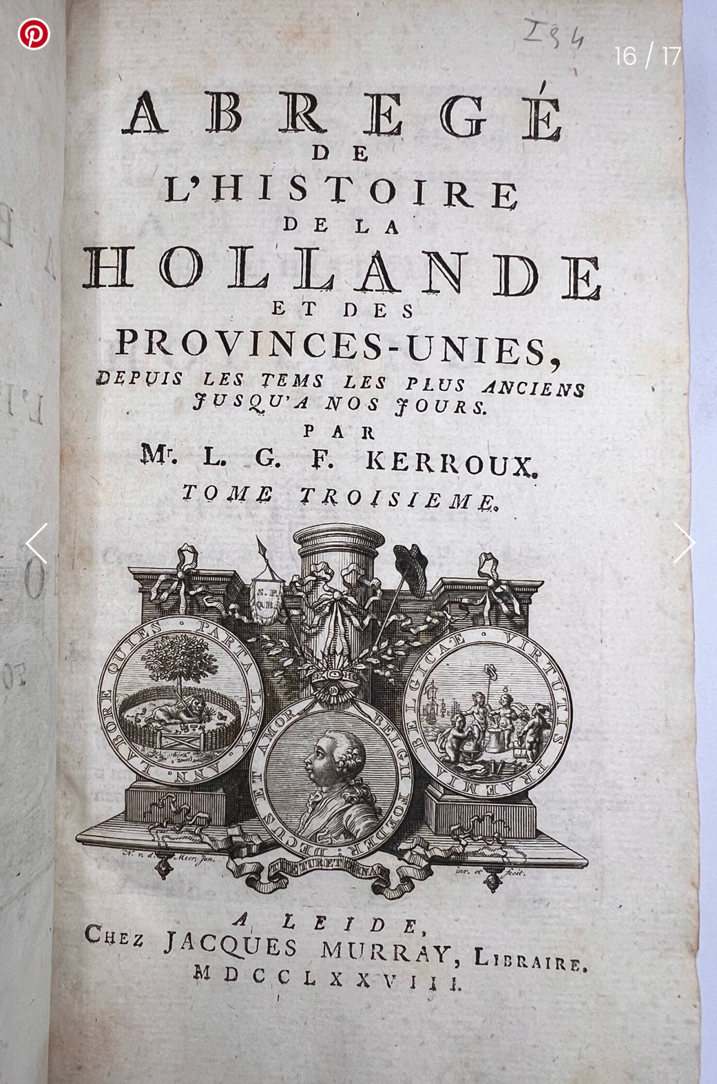 The History of Holland, French, 1788