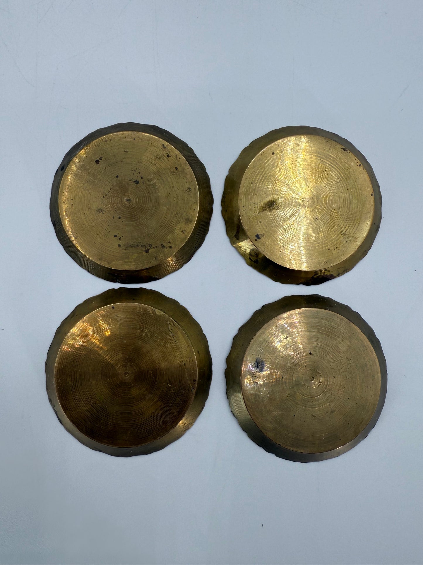 Miniature Brass Carved Incense Burner Plates