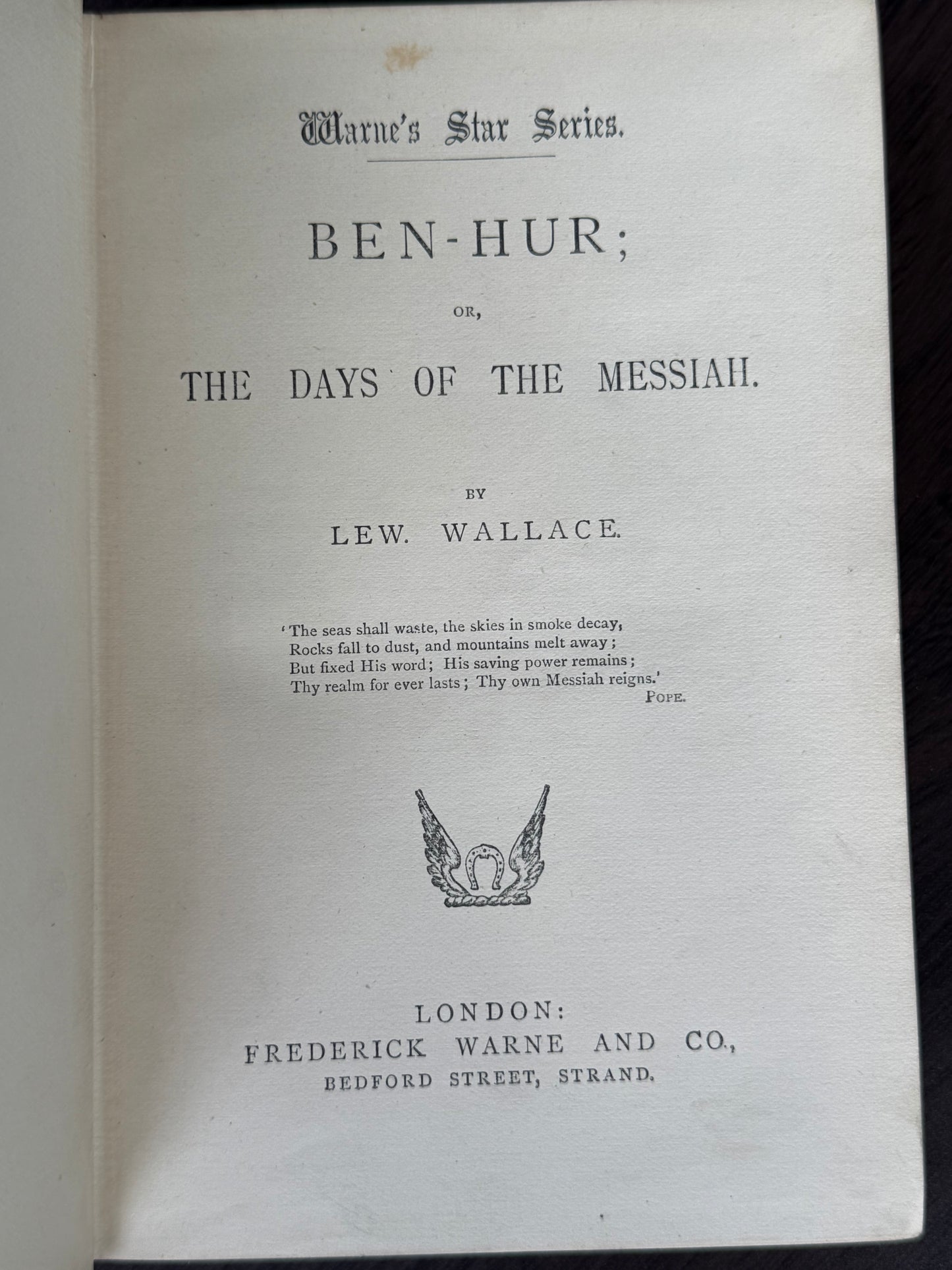 Ben - Hur, Antique Warne’s Star Series