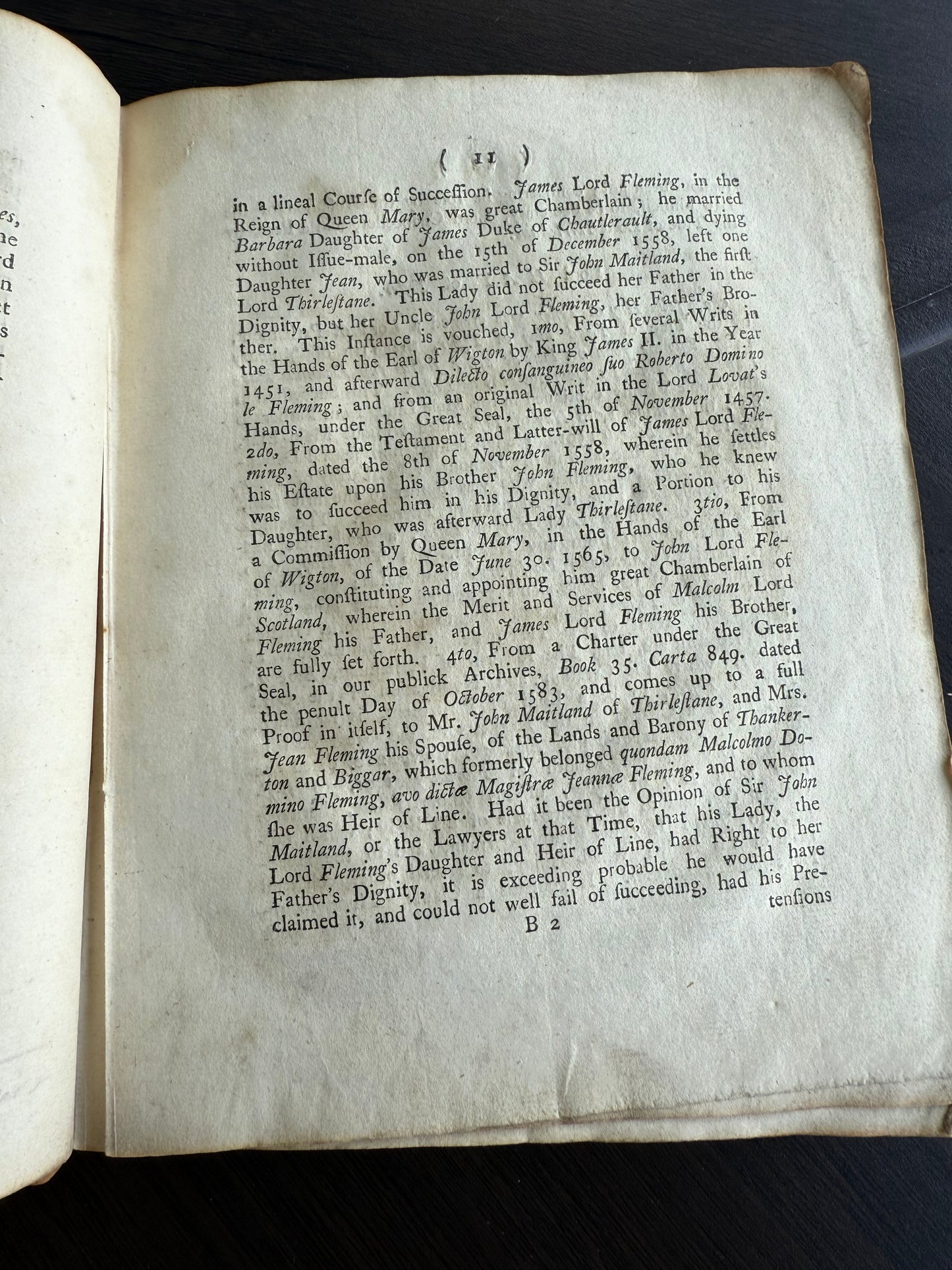 Lovat Peerage, United Kingdom Nobility Records, 1730