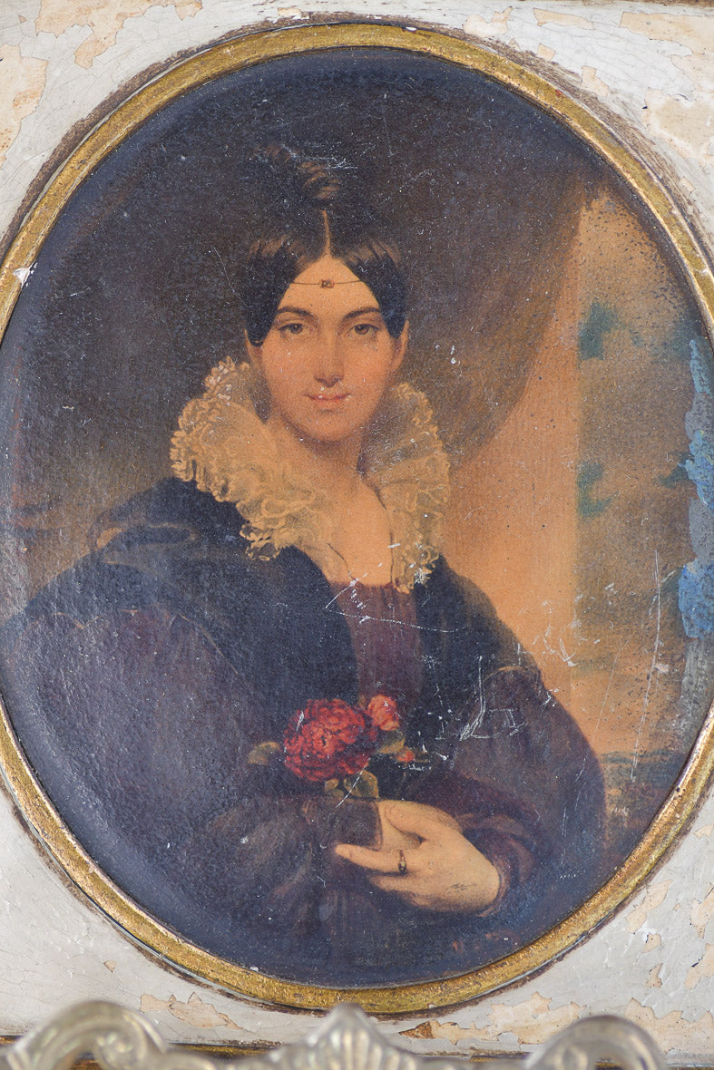 Vintage Florentine Female Portrait