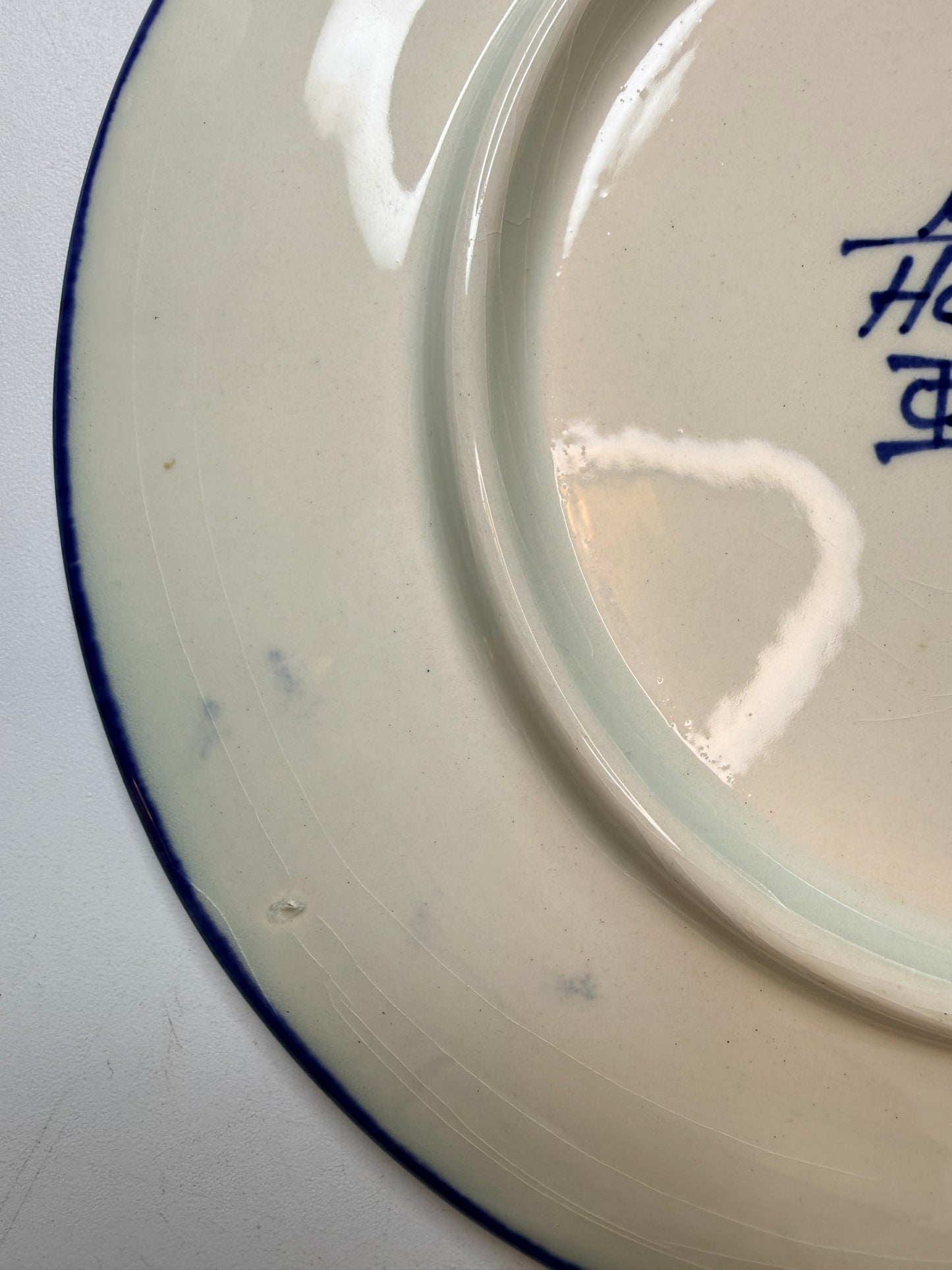 Delft Windmill Blue and White Plate, Holland