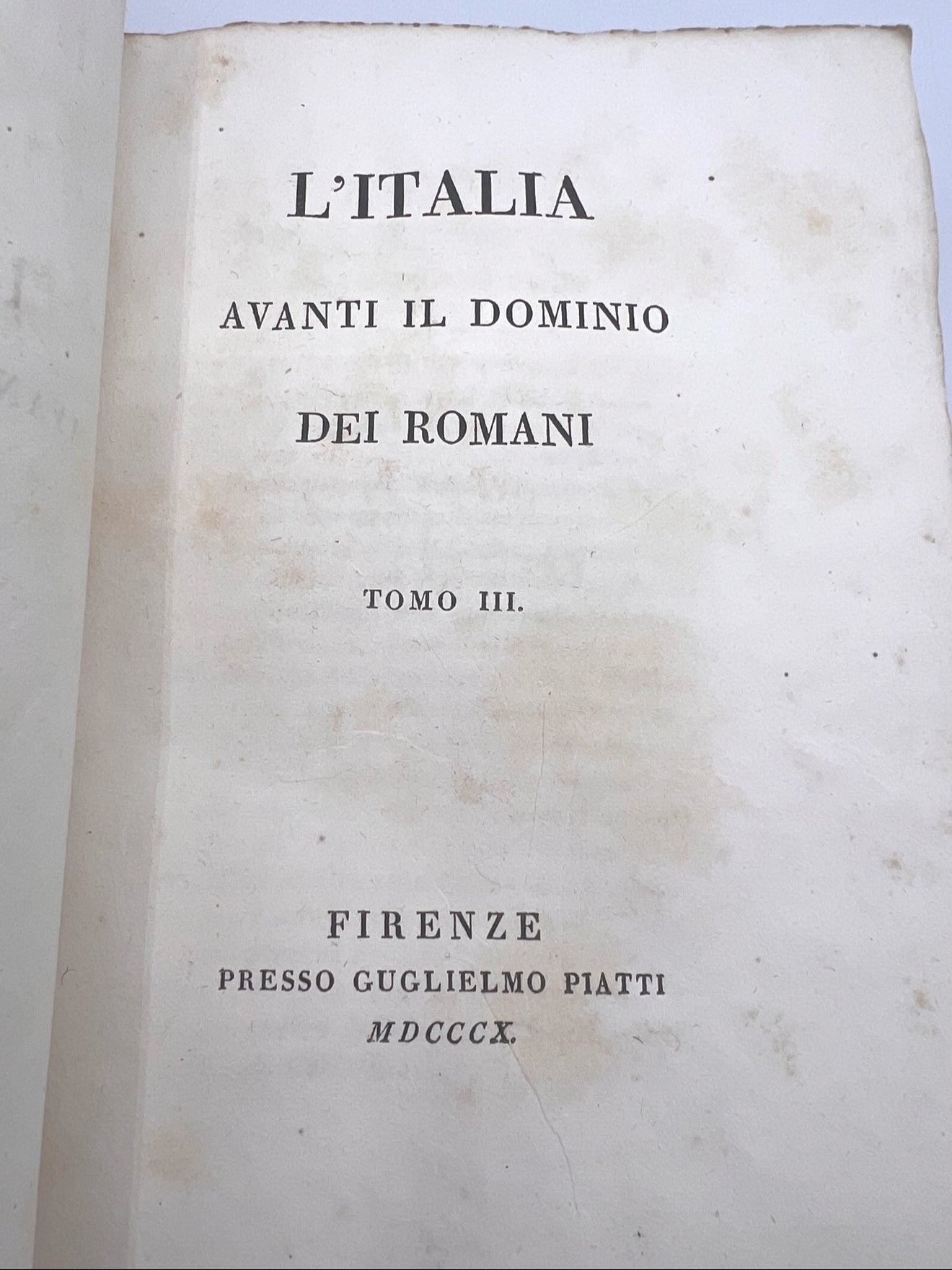 Italy Ahead of Domination of the Romans, Italian