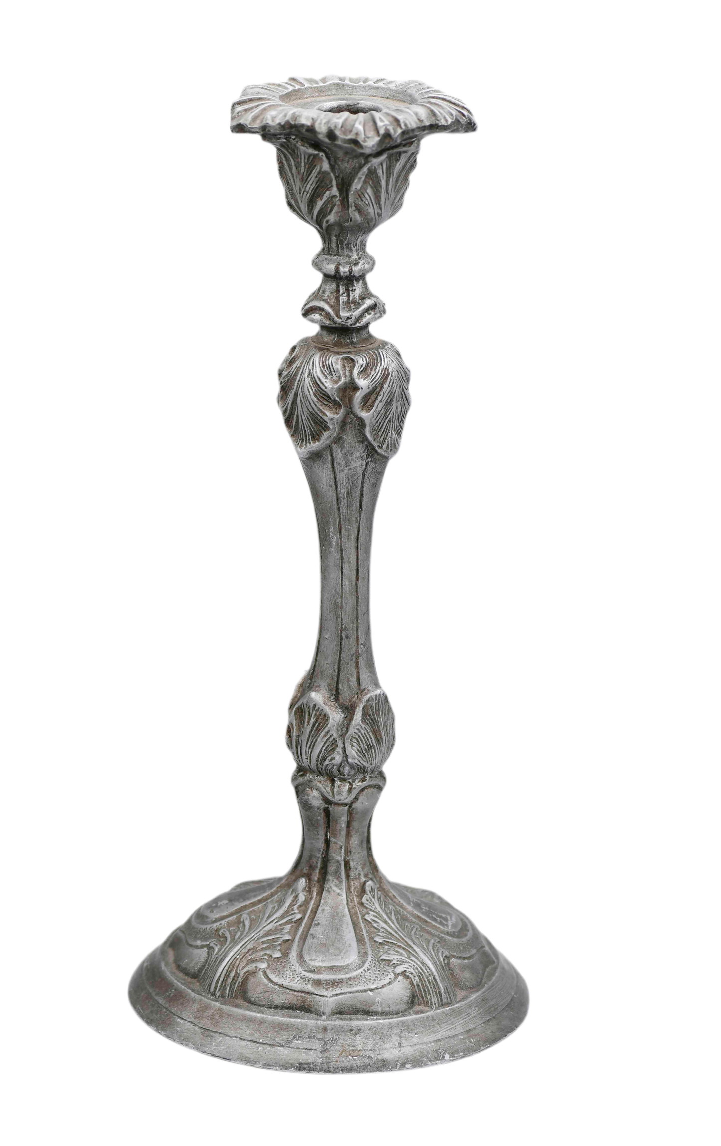Art Nouveau Silver Candlestick, 13"