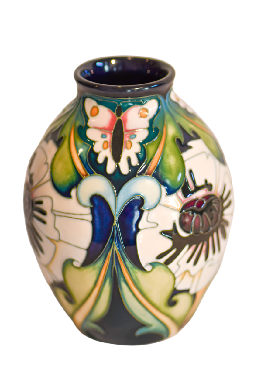 Black and White Moorcroft Vase, 5”