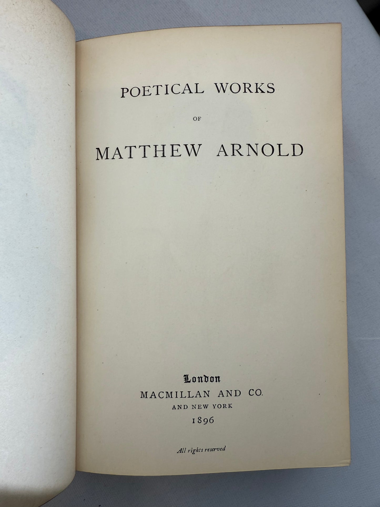 Poetical Works of Matthew Arnold, Decorative Leather, 1896