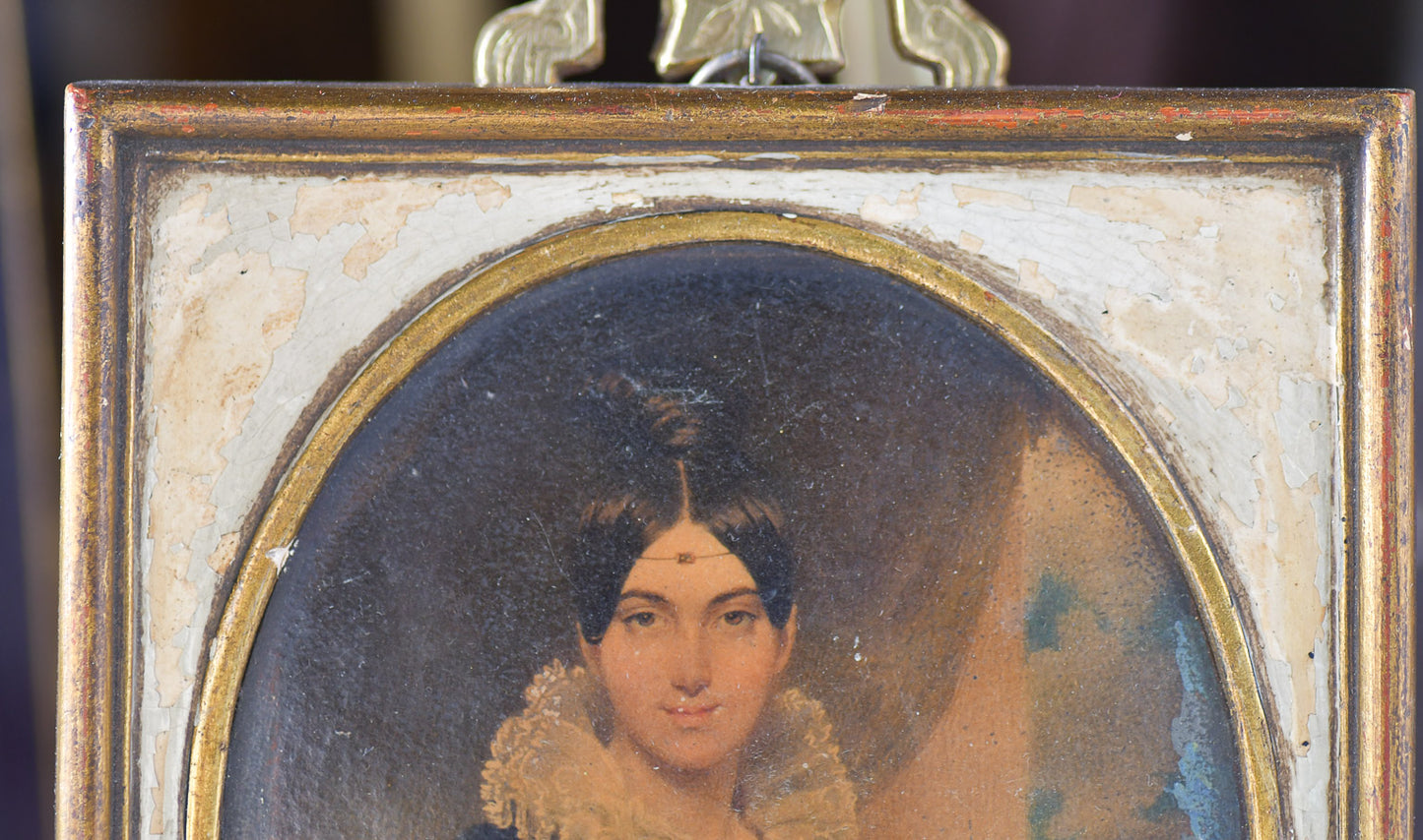 Vintage Florentine Female Portrait