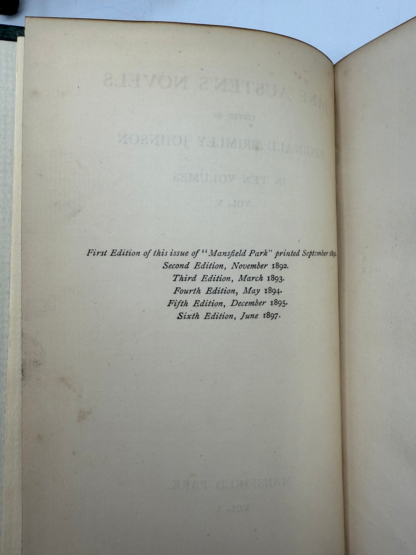Jane Austen's Mansfield Park, Antique Edition