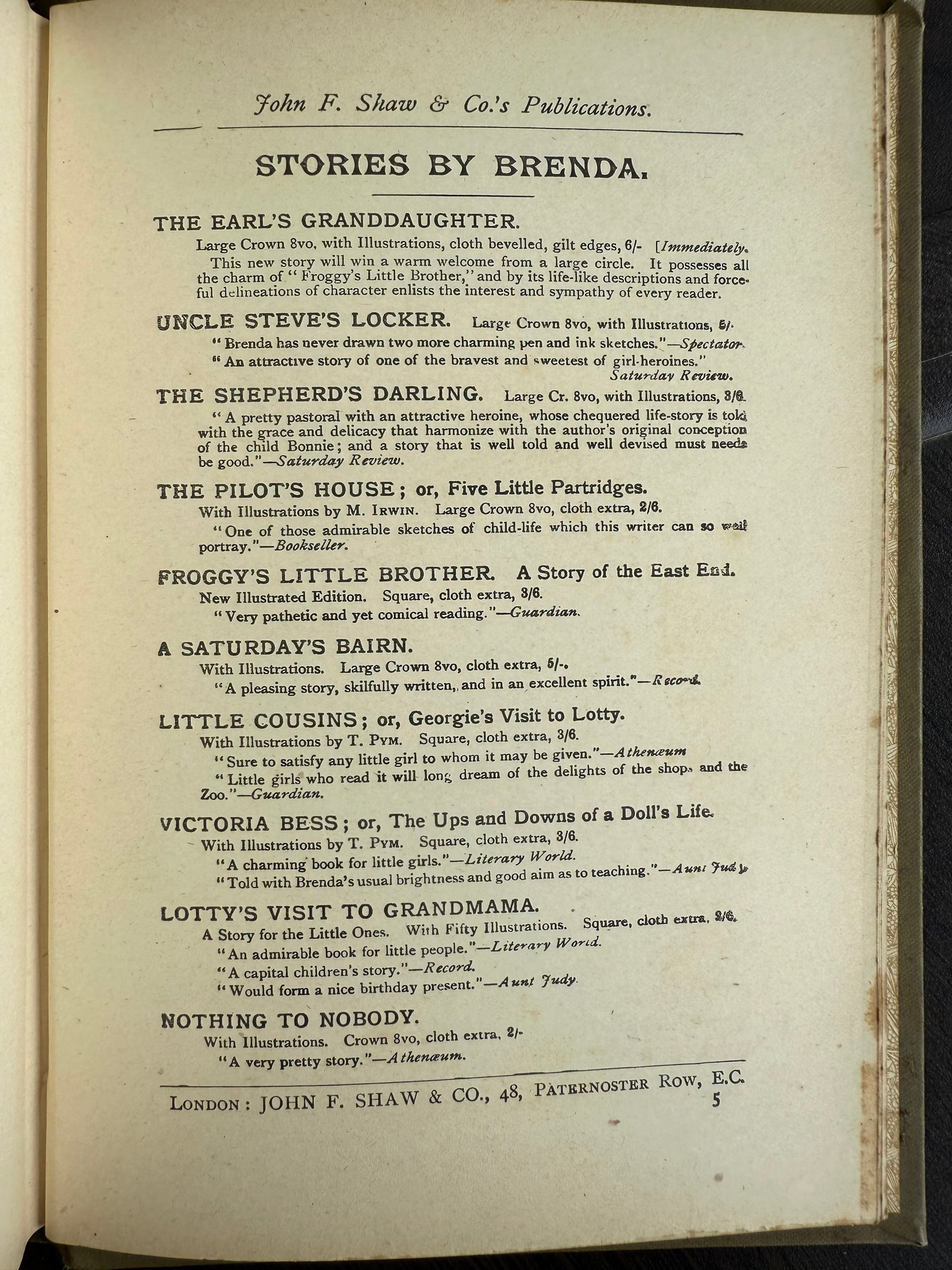Cousin Dora by Emily Brodie, Antique Floral Book, London