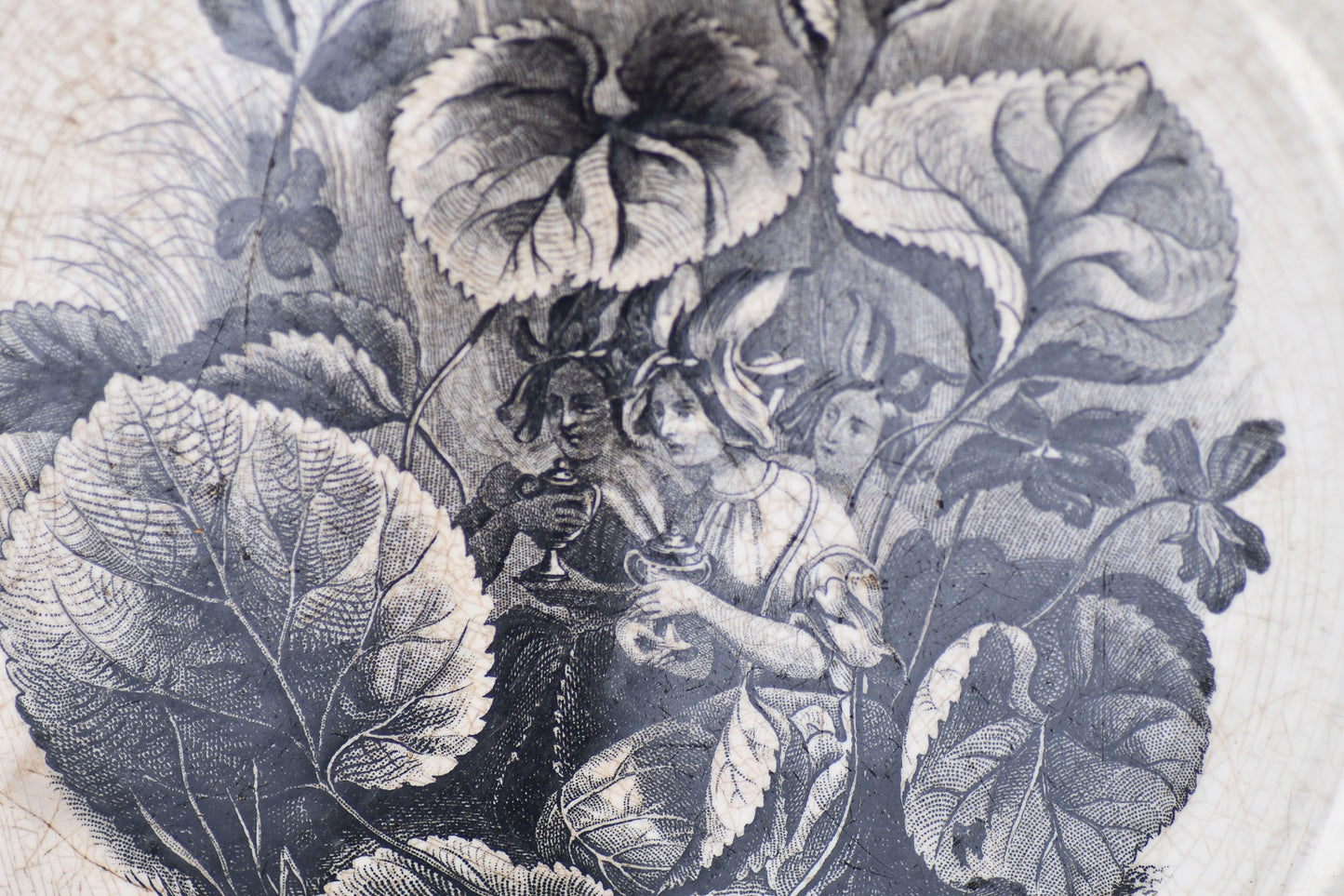 19th Century French Faience Black and White Whimsical Plate