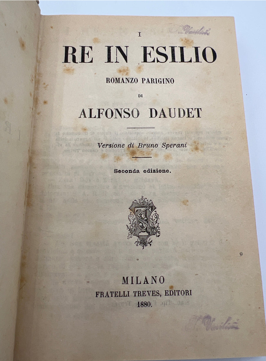King in Exile by Daudet, Italian