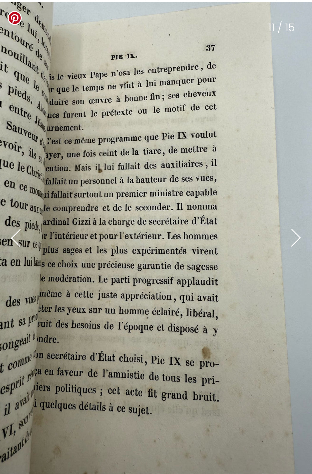 Pie IX Nouvelle Biographie, 1853, France