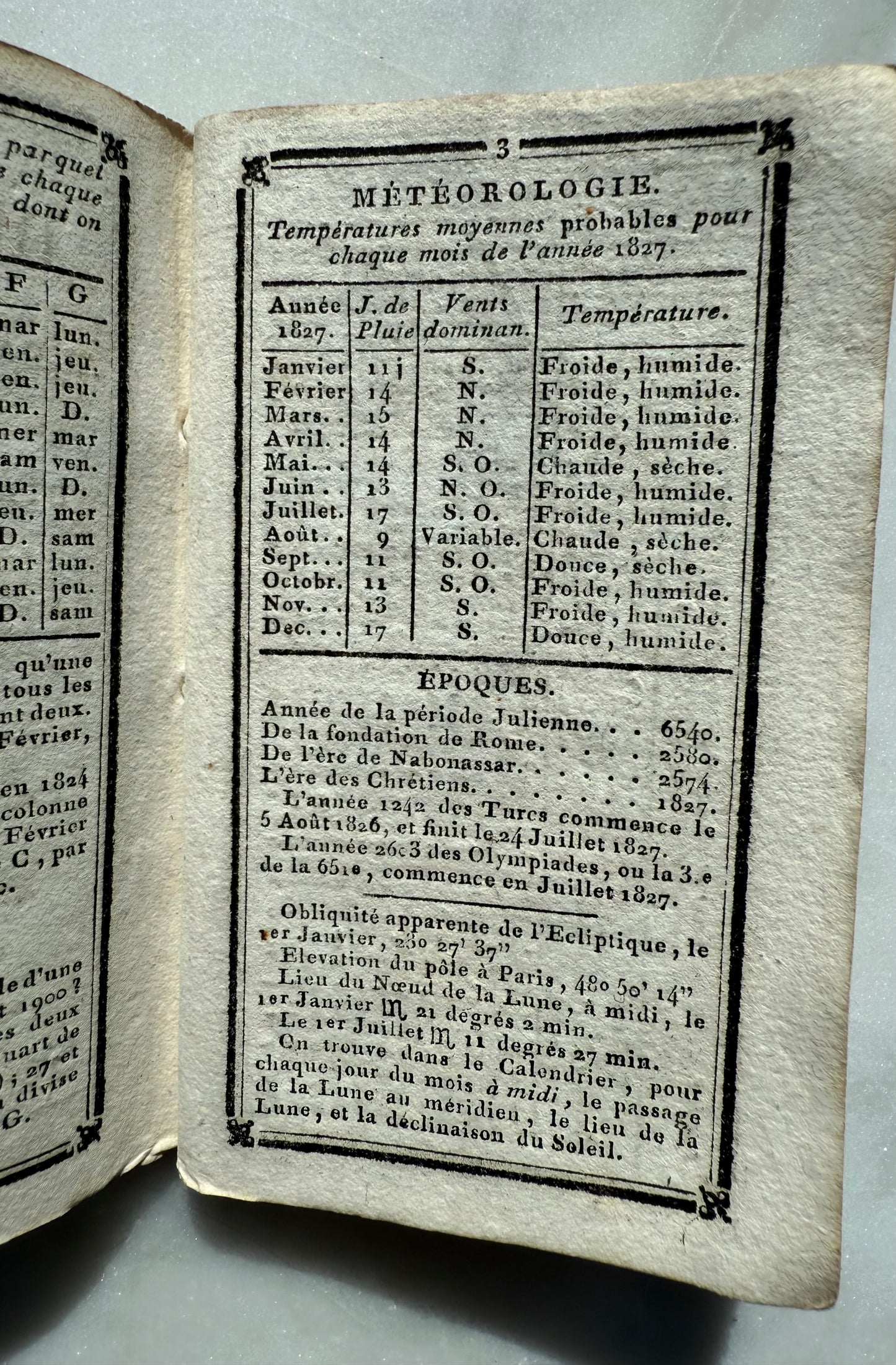 Small French Almanac, Cadeau des Muses, 1827