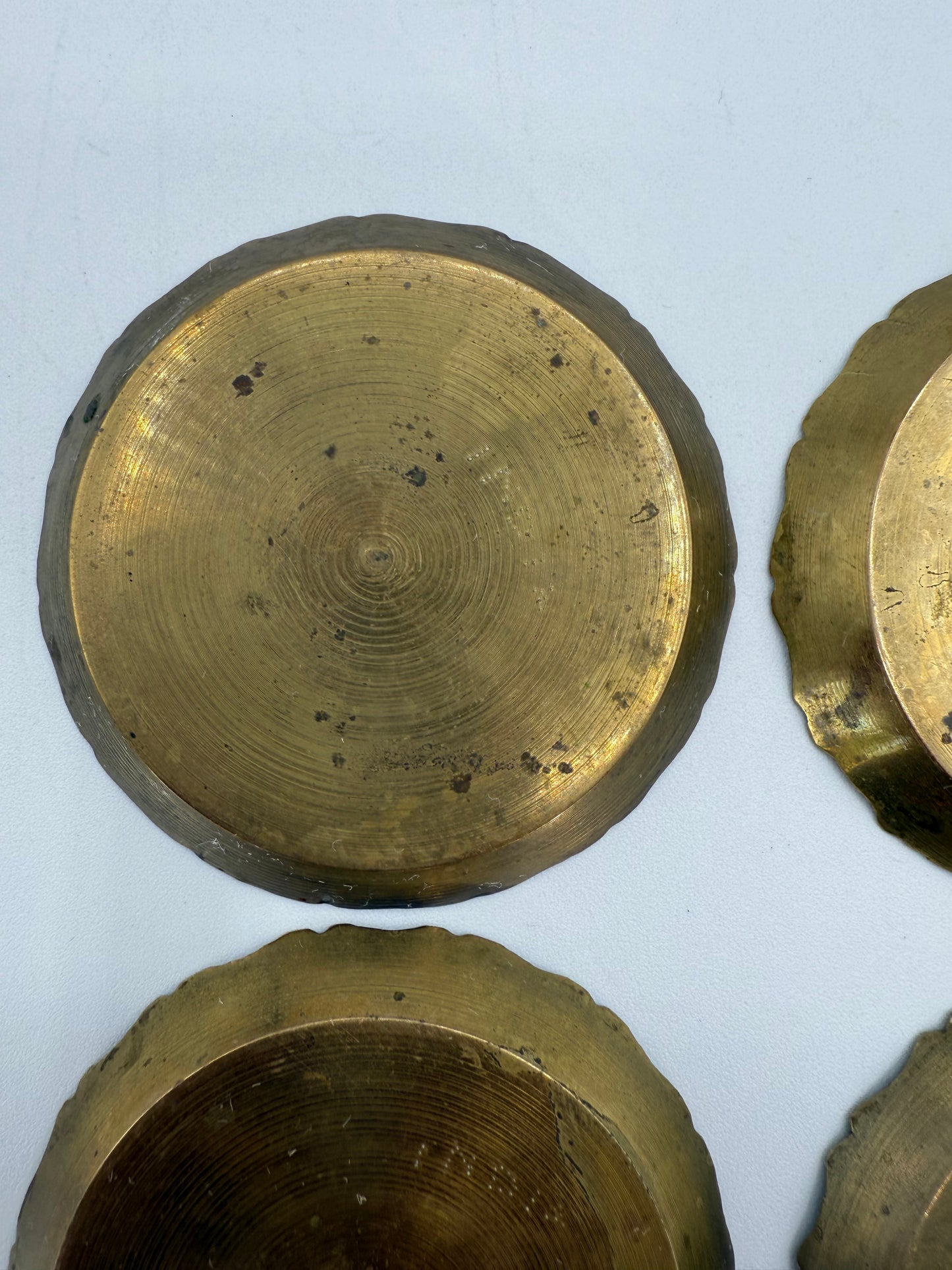 Miniature Brass Carved Incense Burner Plates