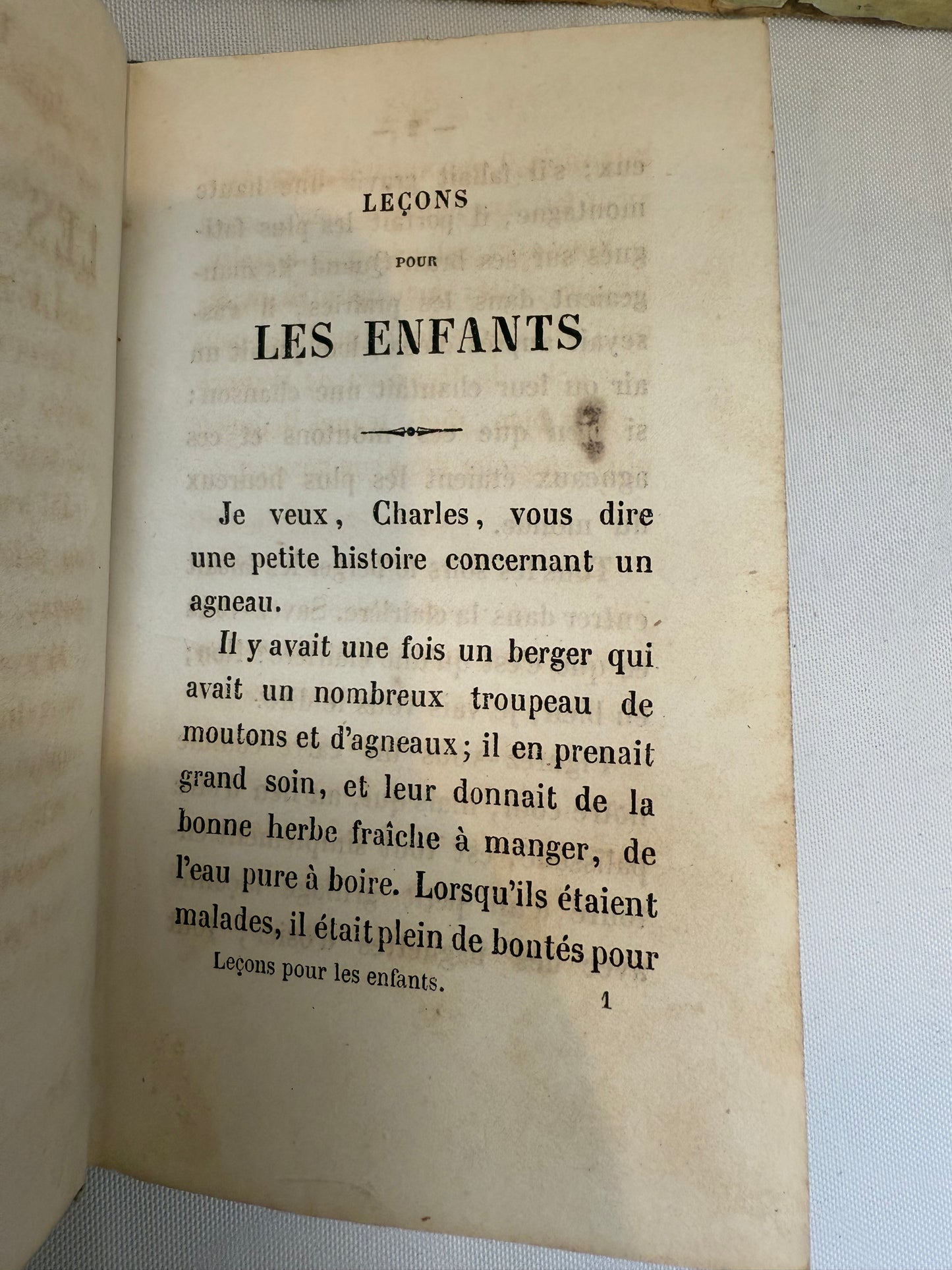 Lessons for Children, French Cartonnage Book