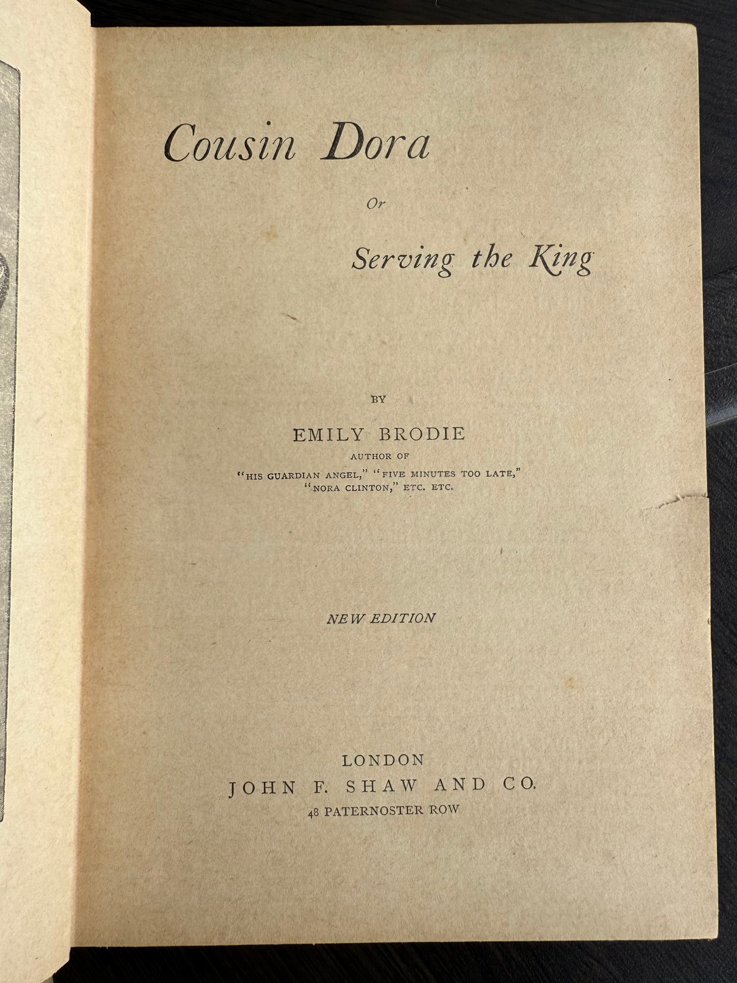 Cousin Dora by Emily Brodie, Antique Floral Book, London