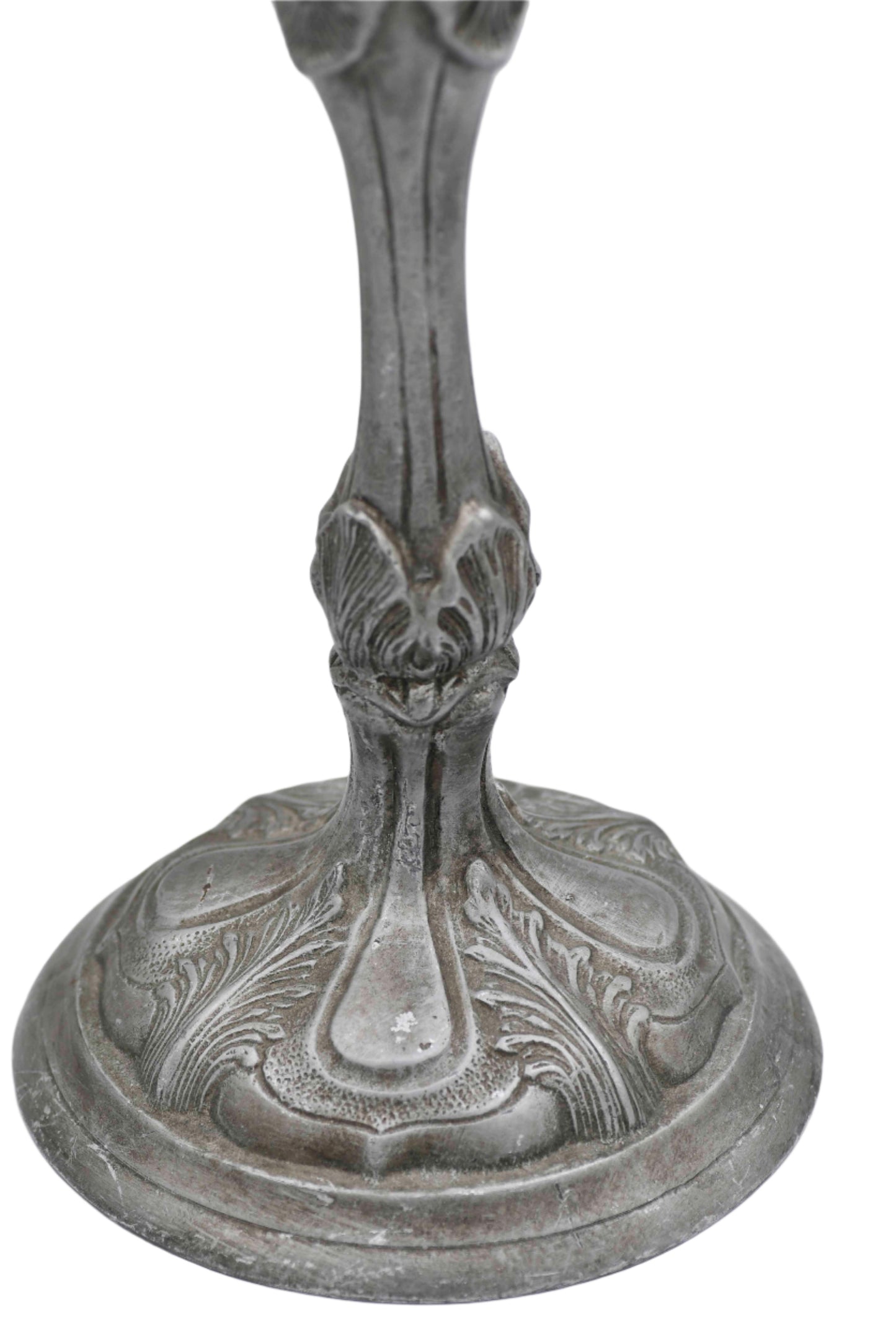 Art Nouveau Silver Candlestick, 13"