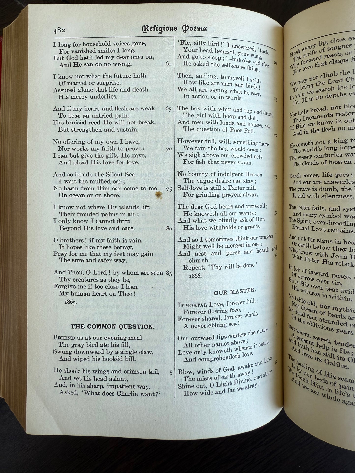 John G Whittier’s Poems, Oxford Edition, 1909