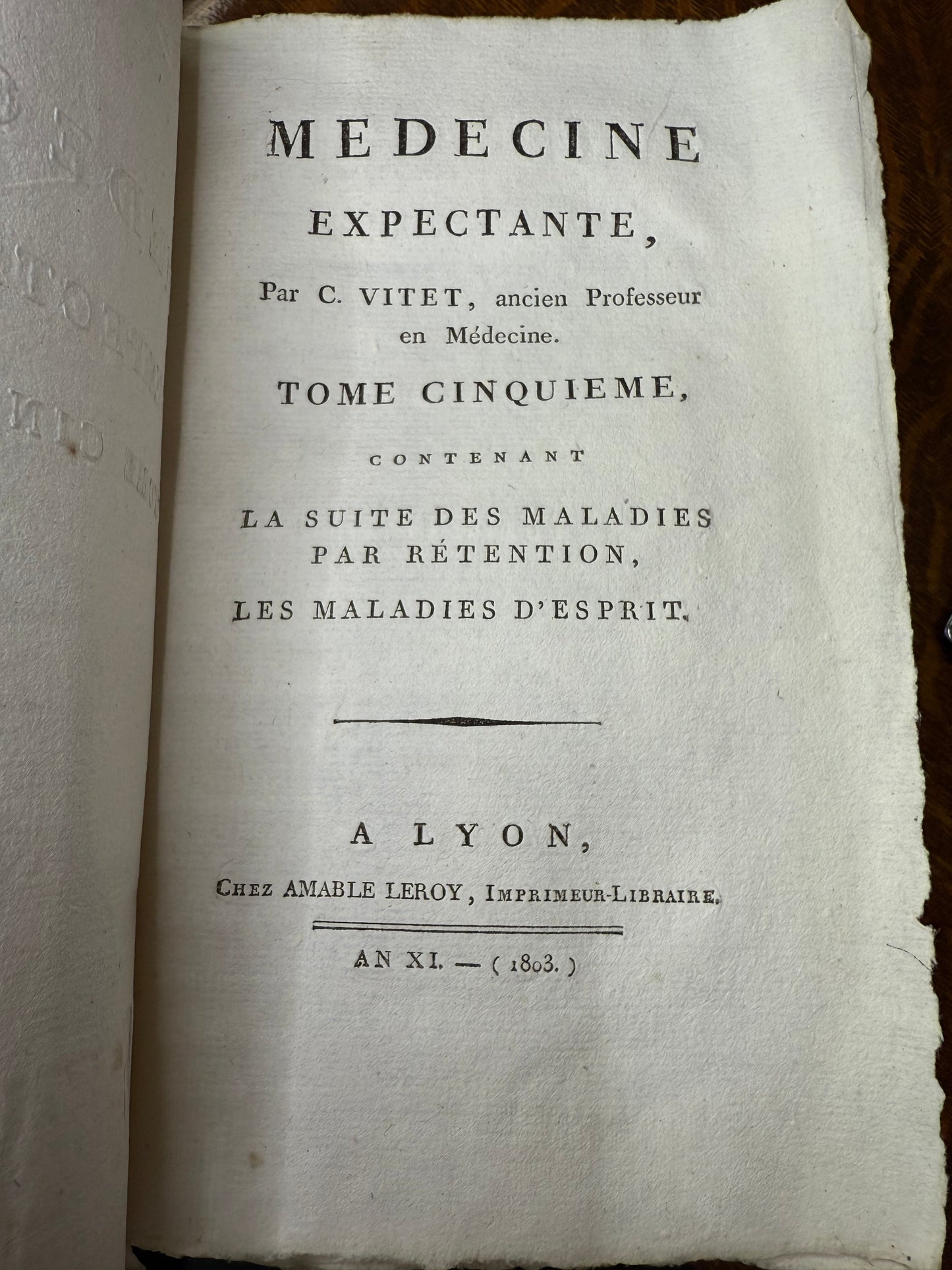 Medecine Expectante, Volume 5, French Book