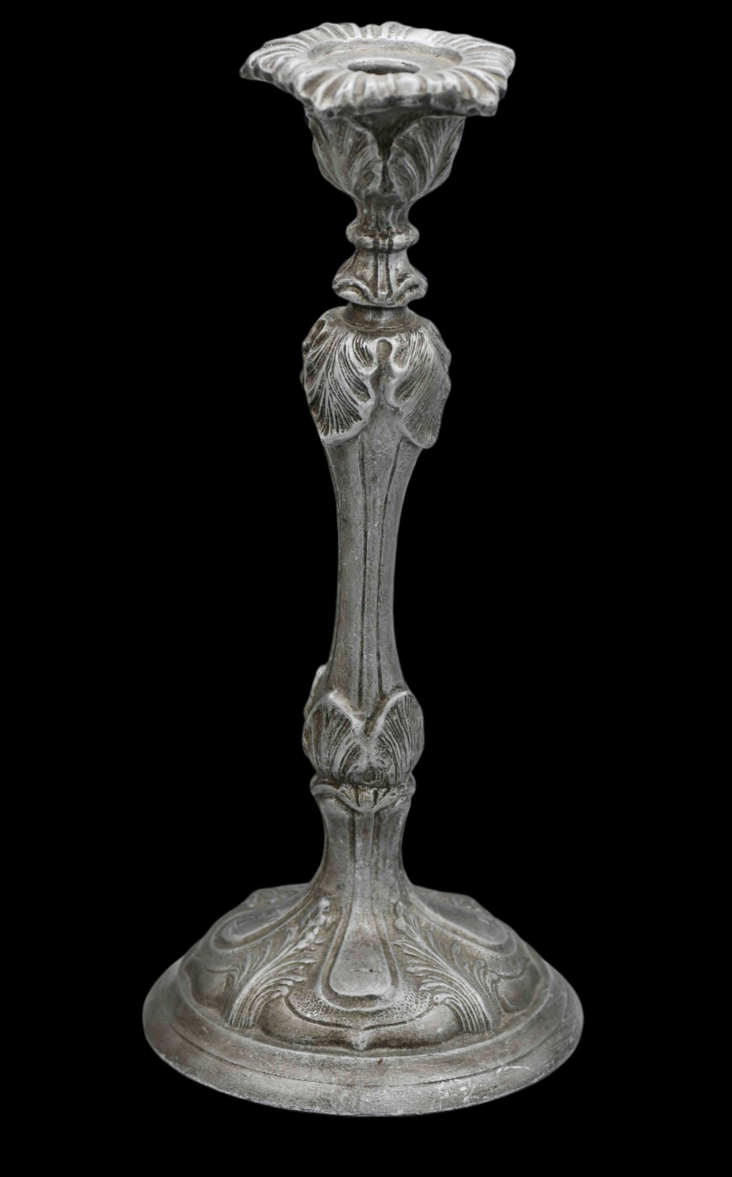 Art Nouveau Silver Candlestick, 13"