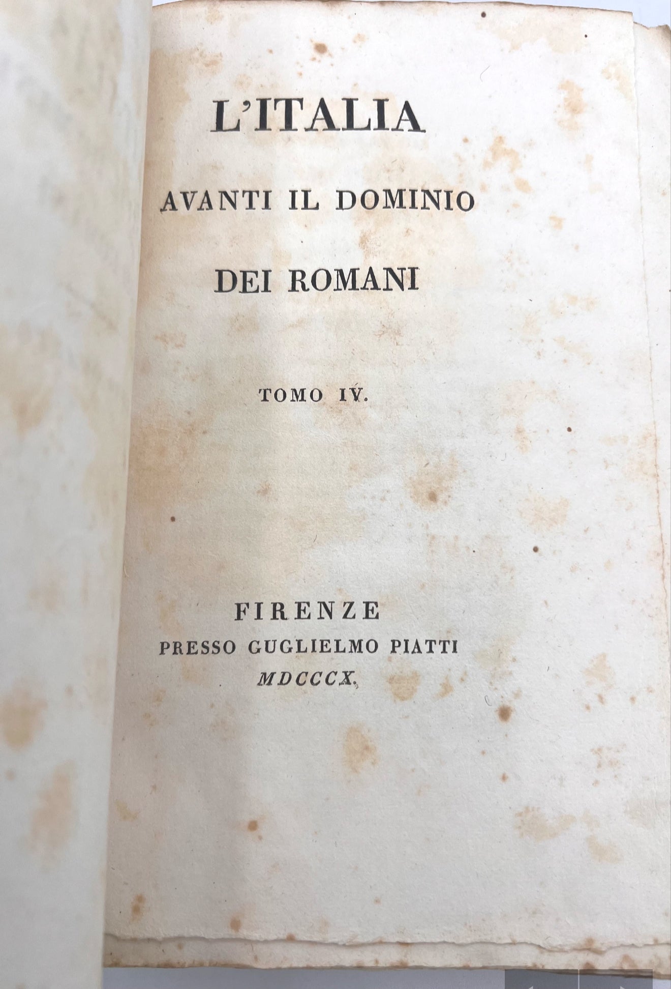 Italy Ahead of Domination of the Romans, Italian