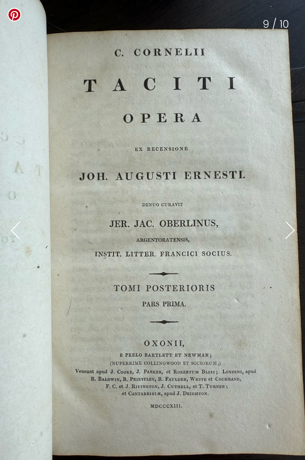 Taciti Opera by C. Cornelii, 1813, Latin