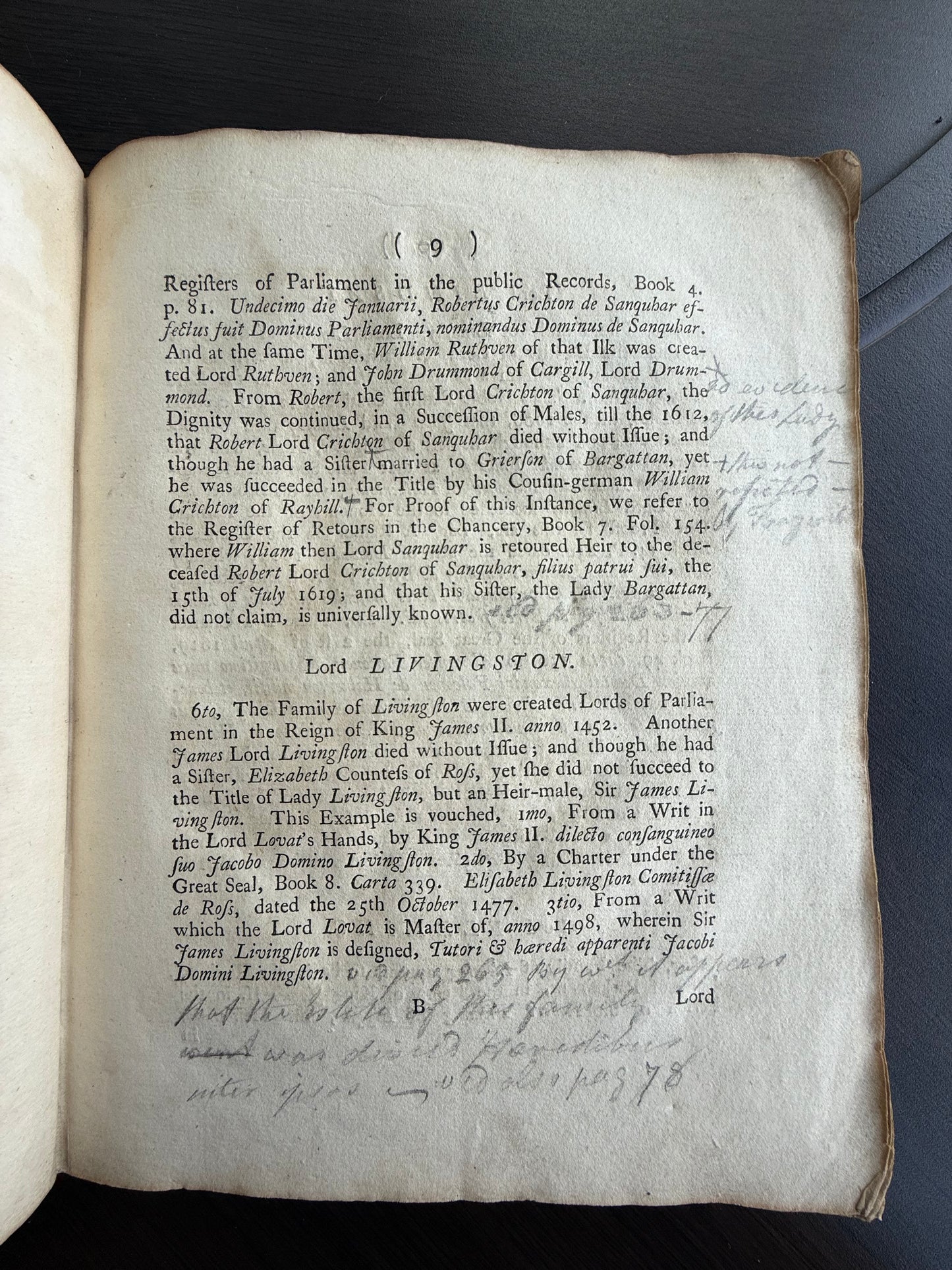 Lovat Peerage, United Kingdom Nobility Records, 1730