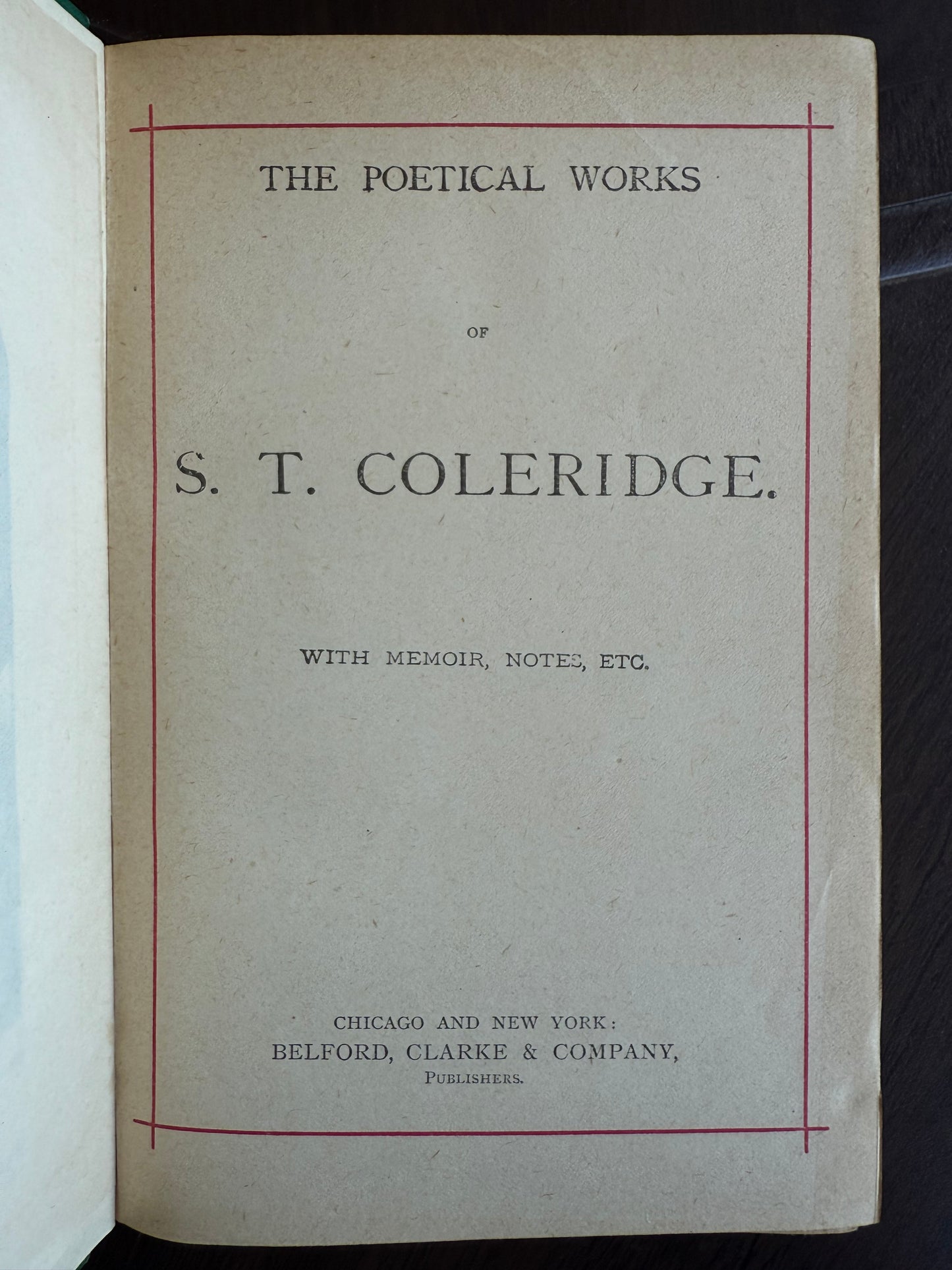 The Poetical Works of S T Coleridge, 1880’s