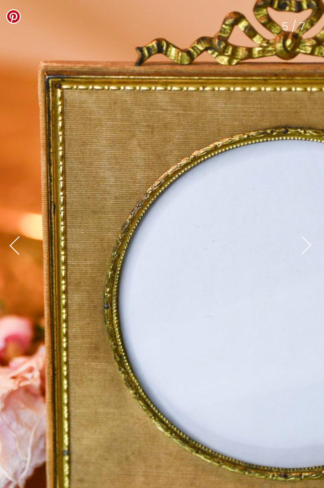 Antique French Frame with Bow, 5.75"