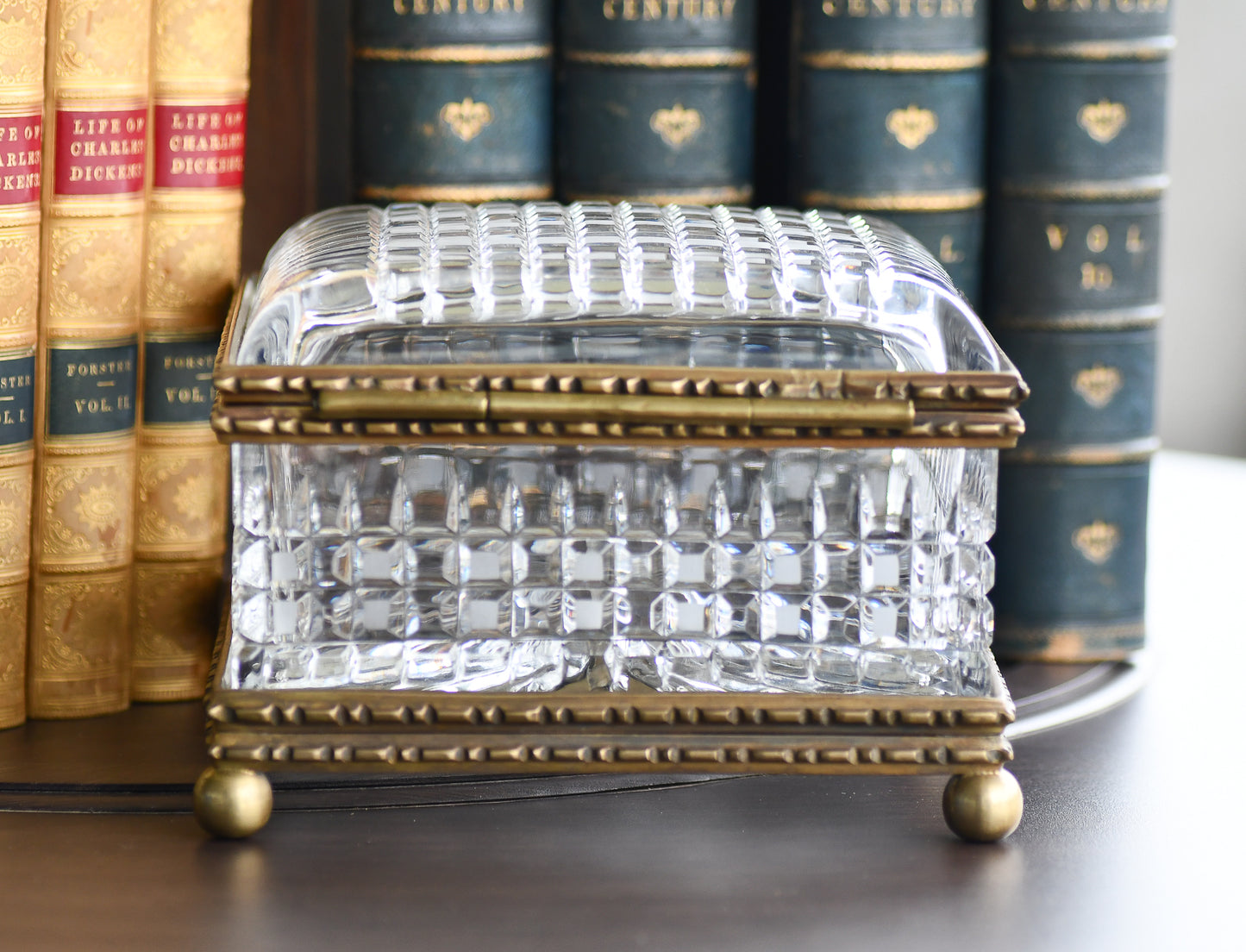 Large European Crystal Dresser Box
