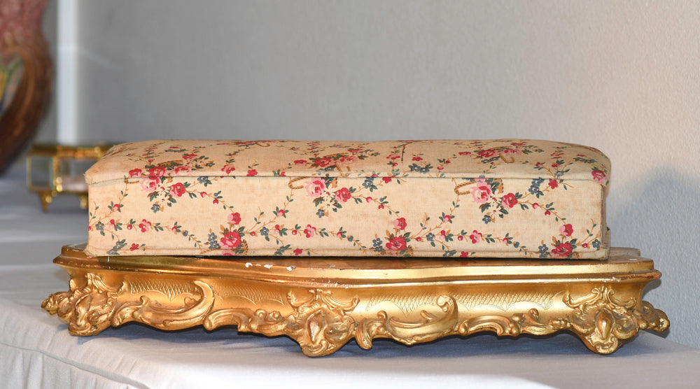 Vintage French Textile Dresser Box, 13.75"