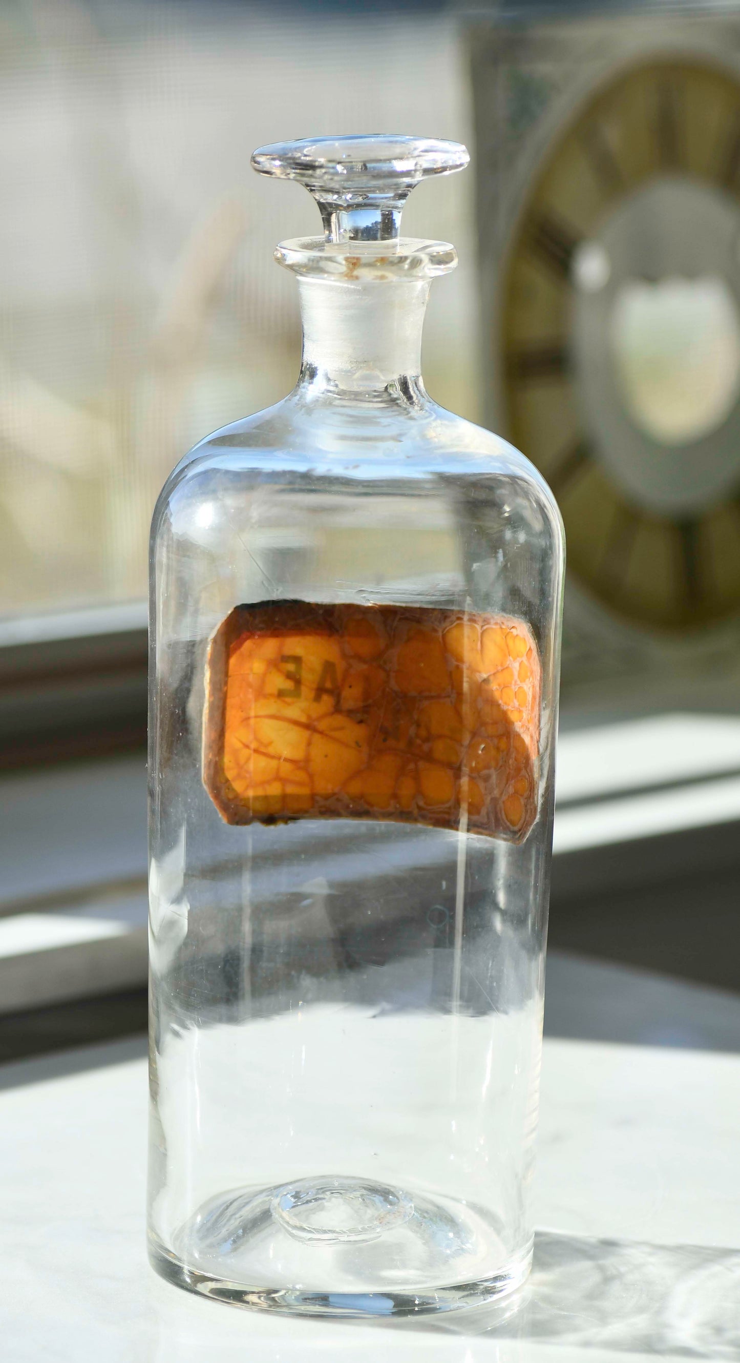 Vintage Glass Apothecary Jar with Label, 8"
