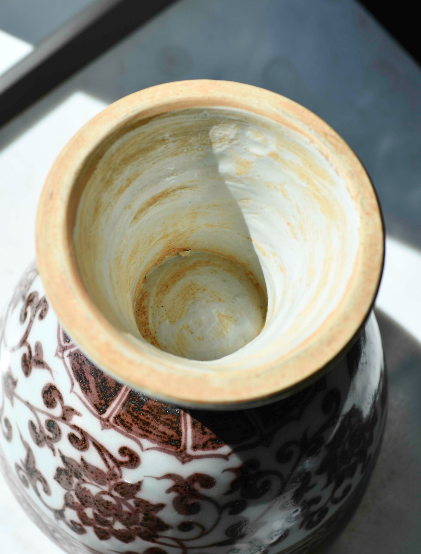 Red Underglaze Large Decorative Incense Burner, 15"
