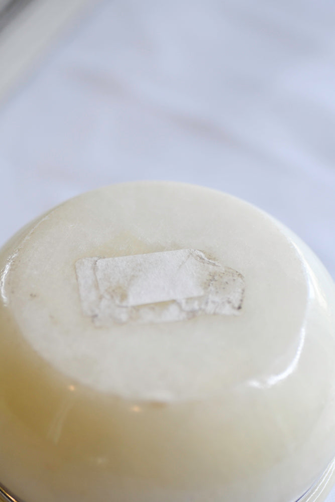 Vintage White Alabaster Jewelry Box, 4"