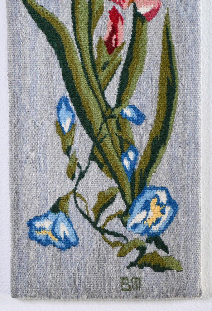 Vintage Iris Woven Wool Art, Sweden