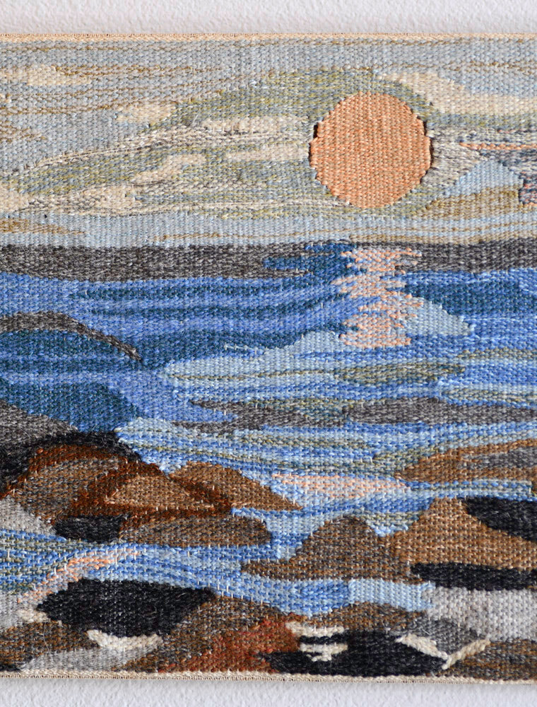 Vintage Wool Seascape Art, Sweden, 13"