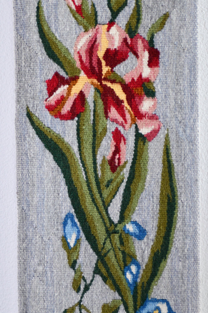 Vintage Iris Woven Wool Art, Sweden