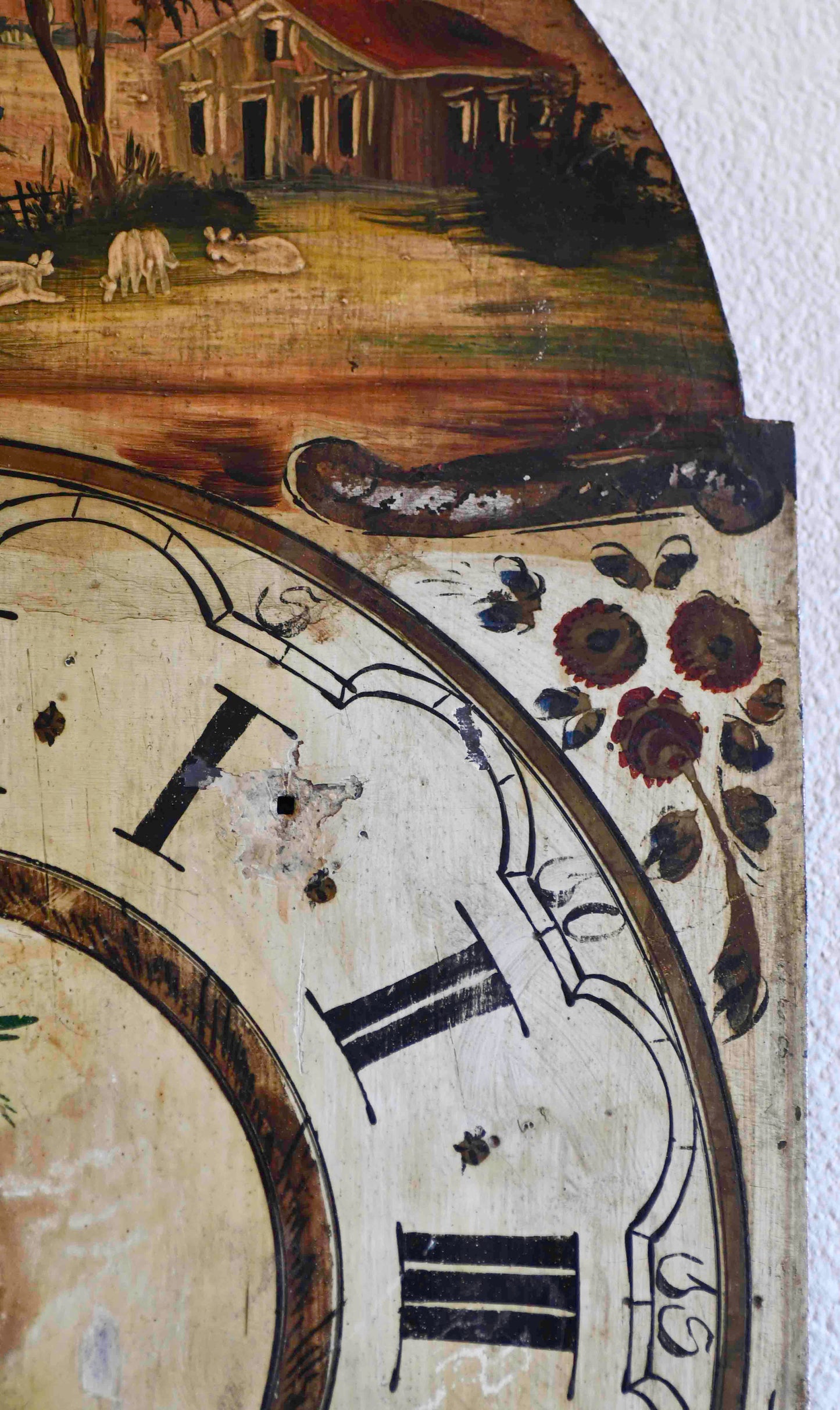 French Country Hand Painted Clock Face