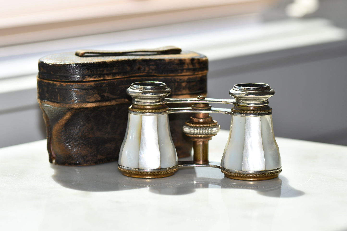 Opera Binoculars with Case, Mother of Pearl, Jumelles Opéra