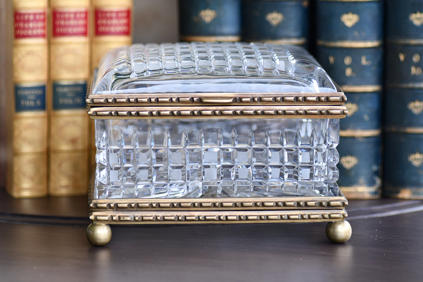 Large European Crystal Dresser Box
