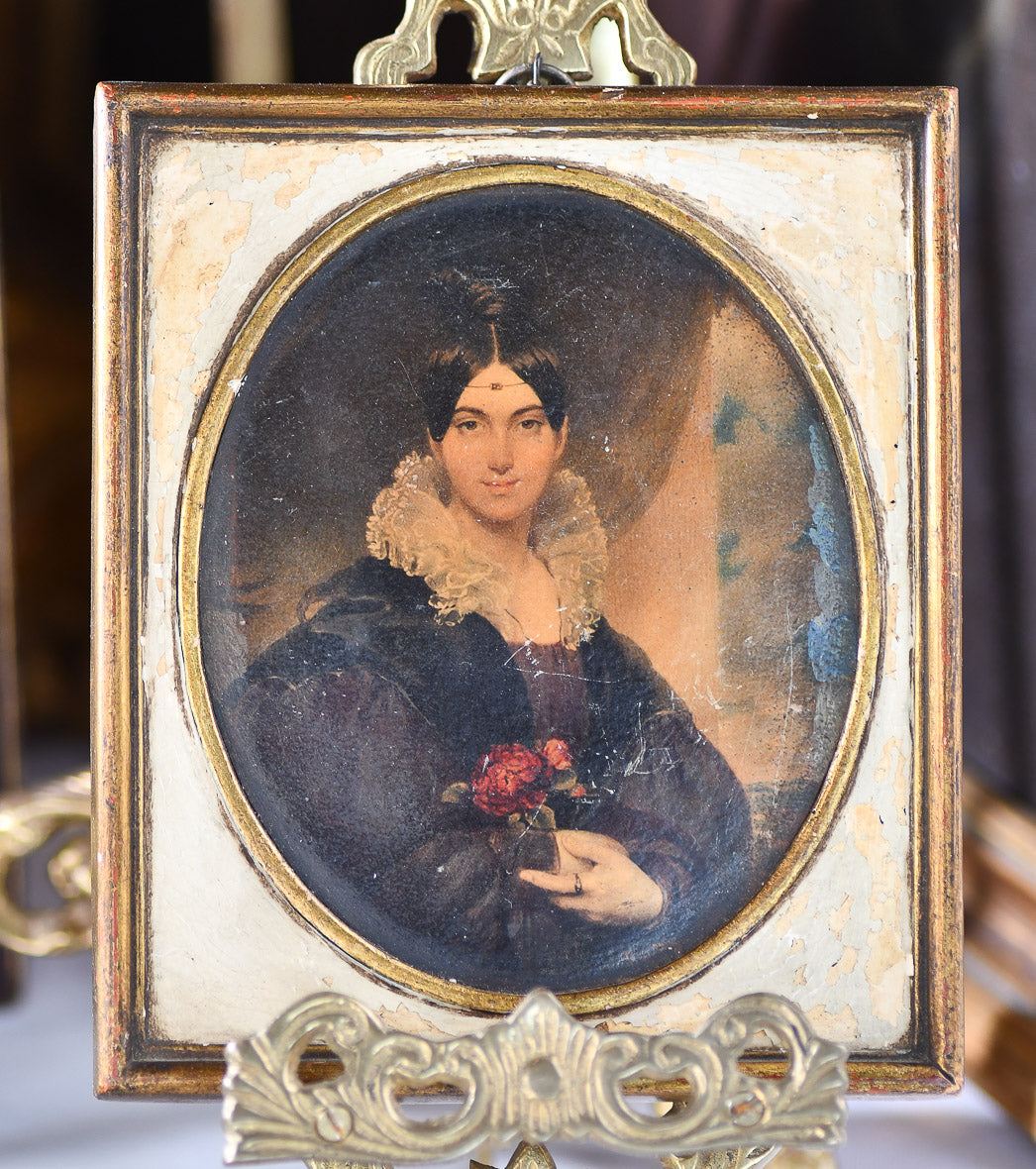 Vintage Florentine Female Portrait