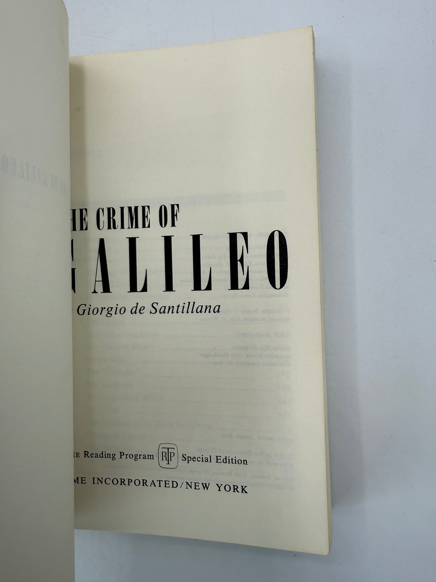 The Crime of Galileo, 1962