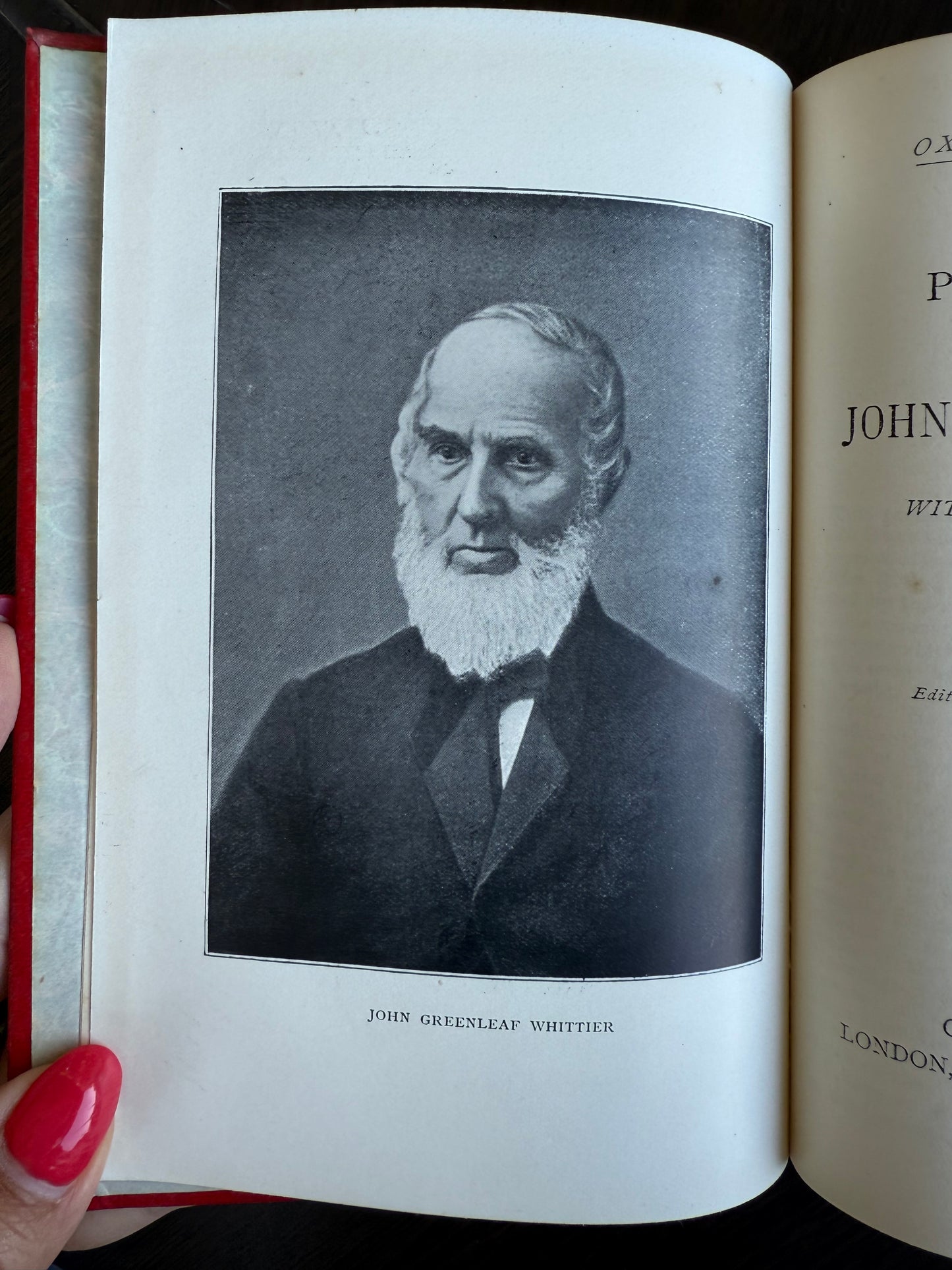 John G Whittier’s Poems, Oxford Edition, 1909