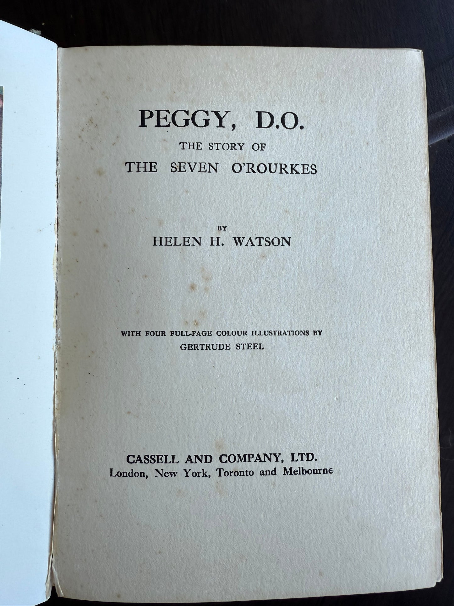 Peggy, D.O. book by Helen Watson