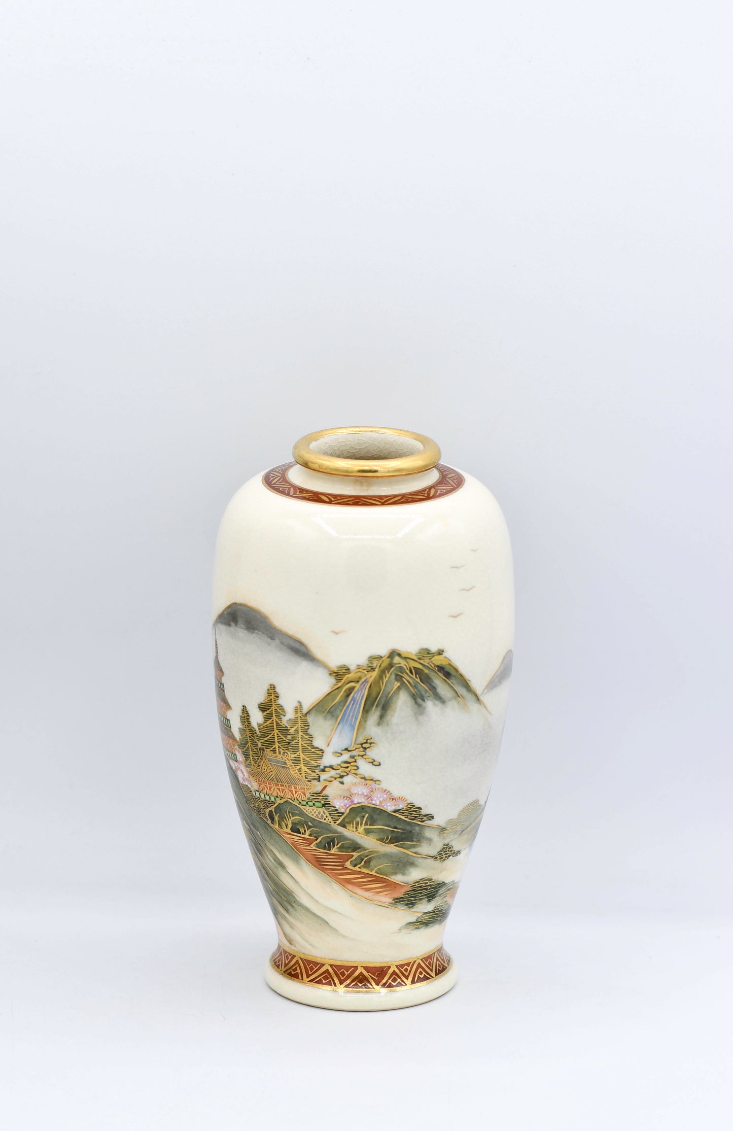 Vintage Satsuma Vase, 6”
