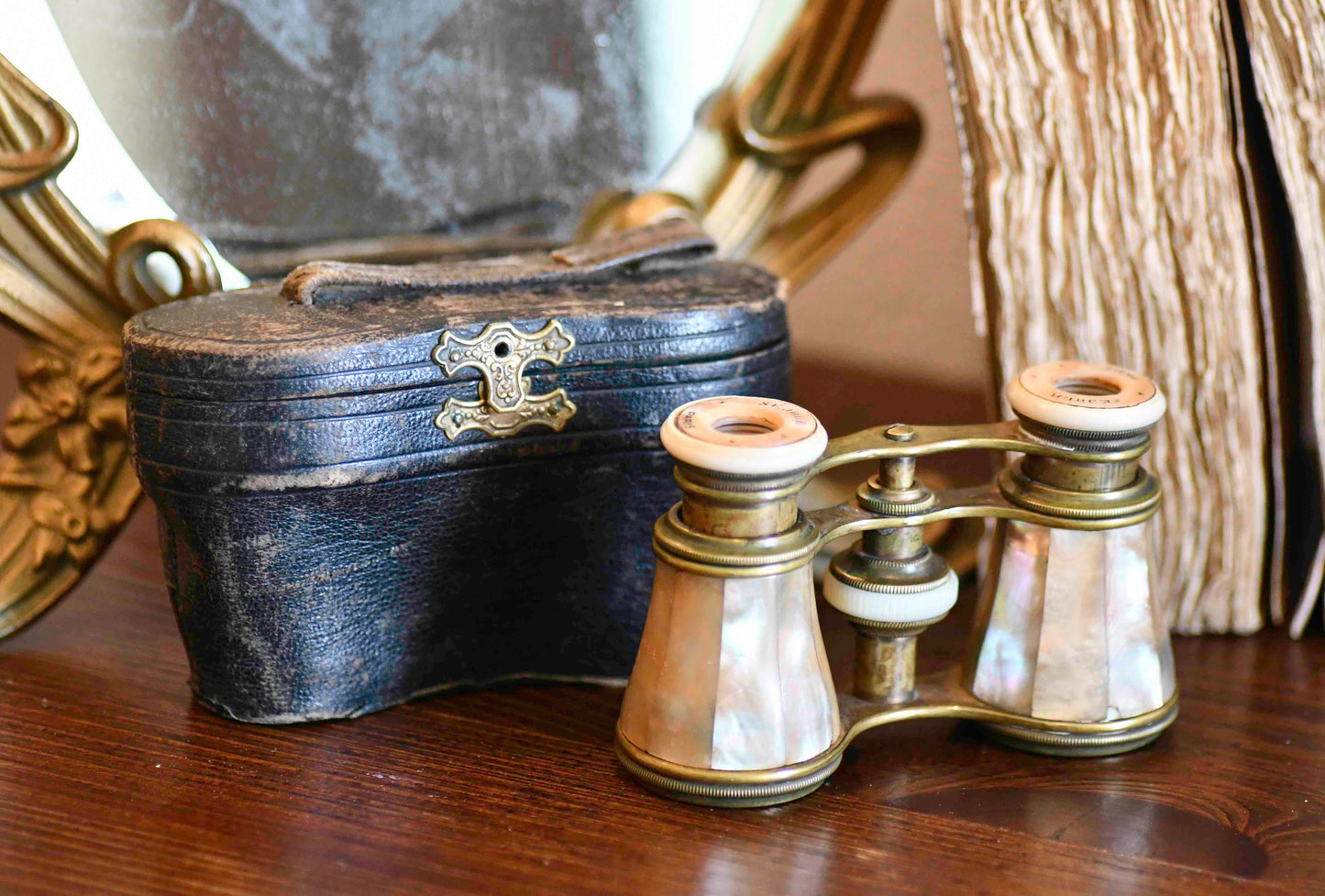 Antique French Opera Binoculars with Case, Sejour Brand