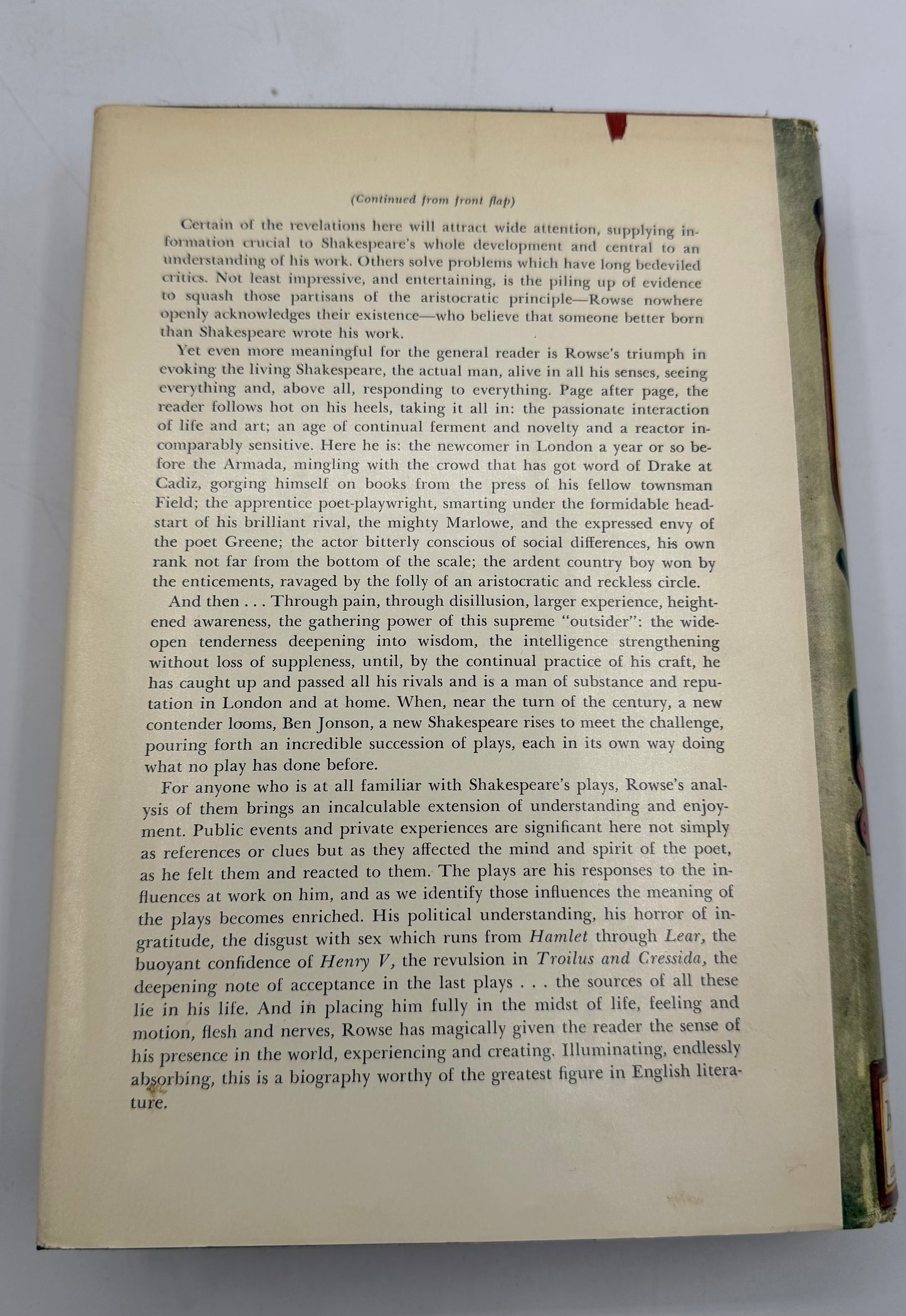 William Shakespeare, A Biography, 1963