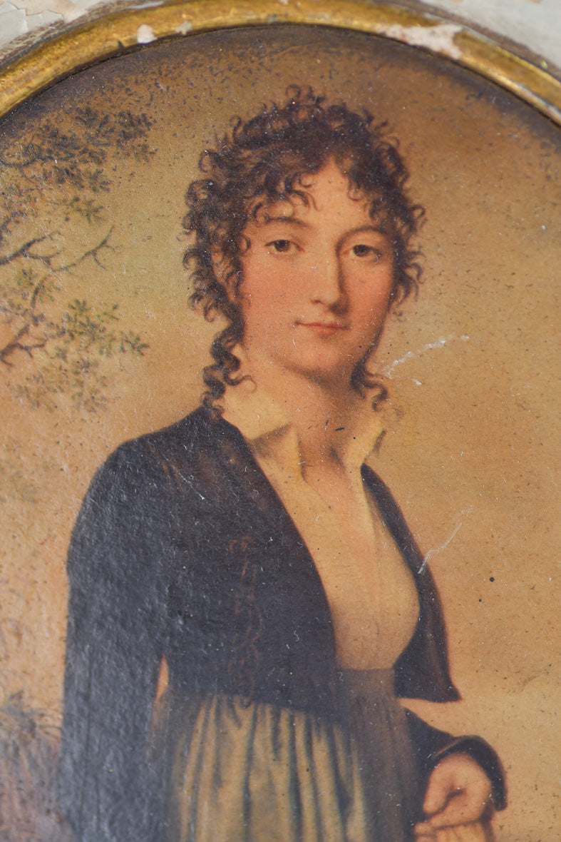 Vintage Florentine Female Portrait