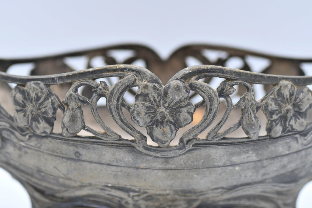 Antique Silver Open Jardiniere, 11"