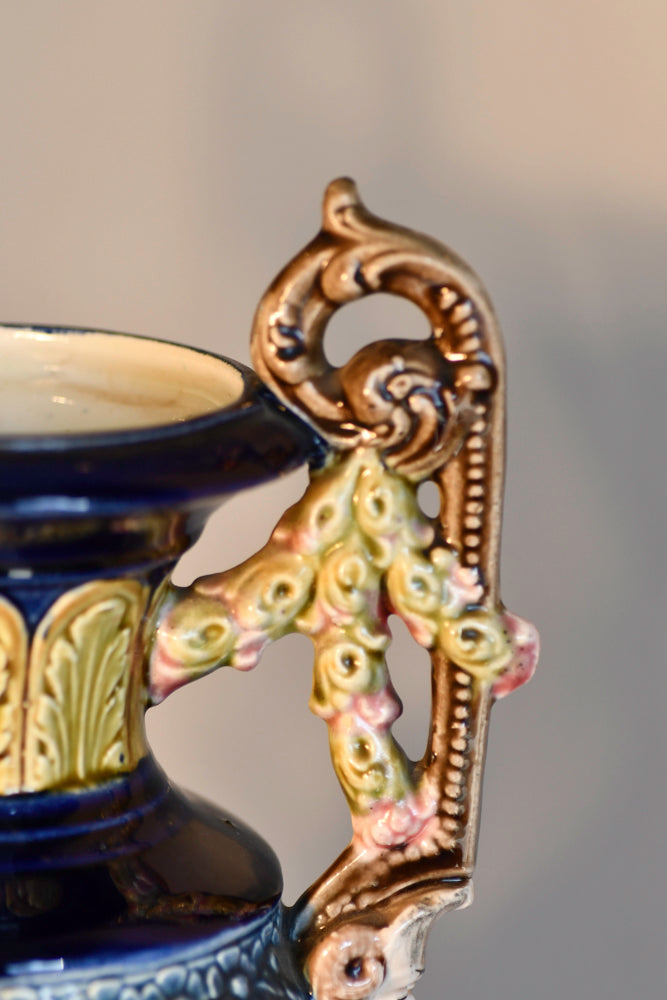 European Majolica Vase or Urn, Renaissance Model